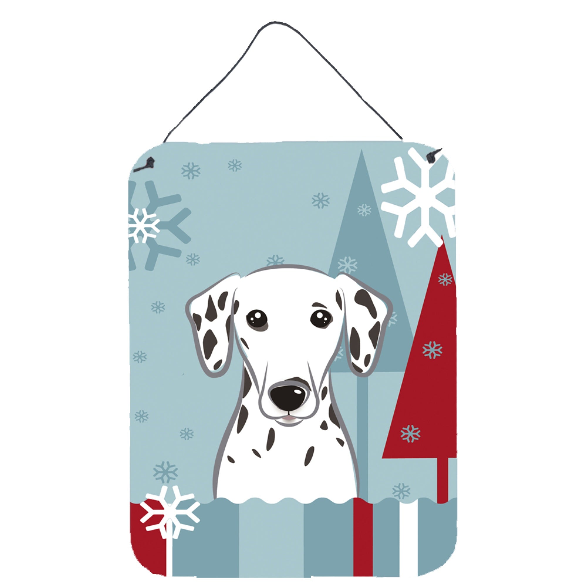 'Caroline'S Treasures Winter Holiday Dalmatian Wall Or Door Hanging Prints Bb1706Ds1216, 16Hx12W, Multicolor''