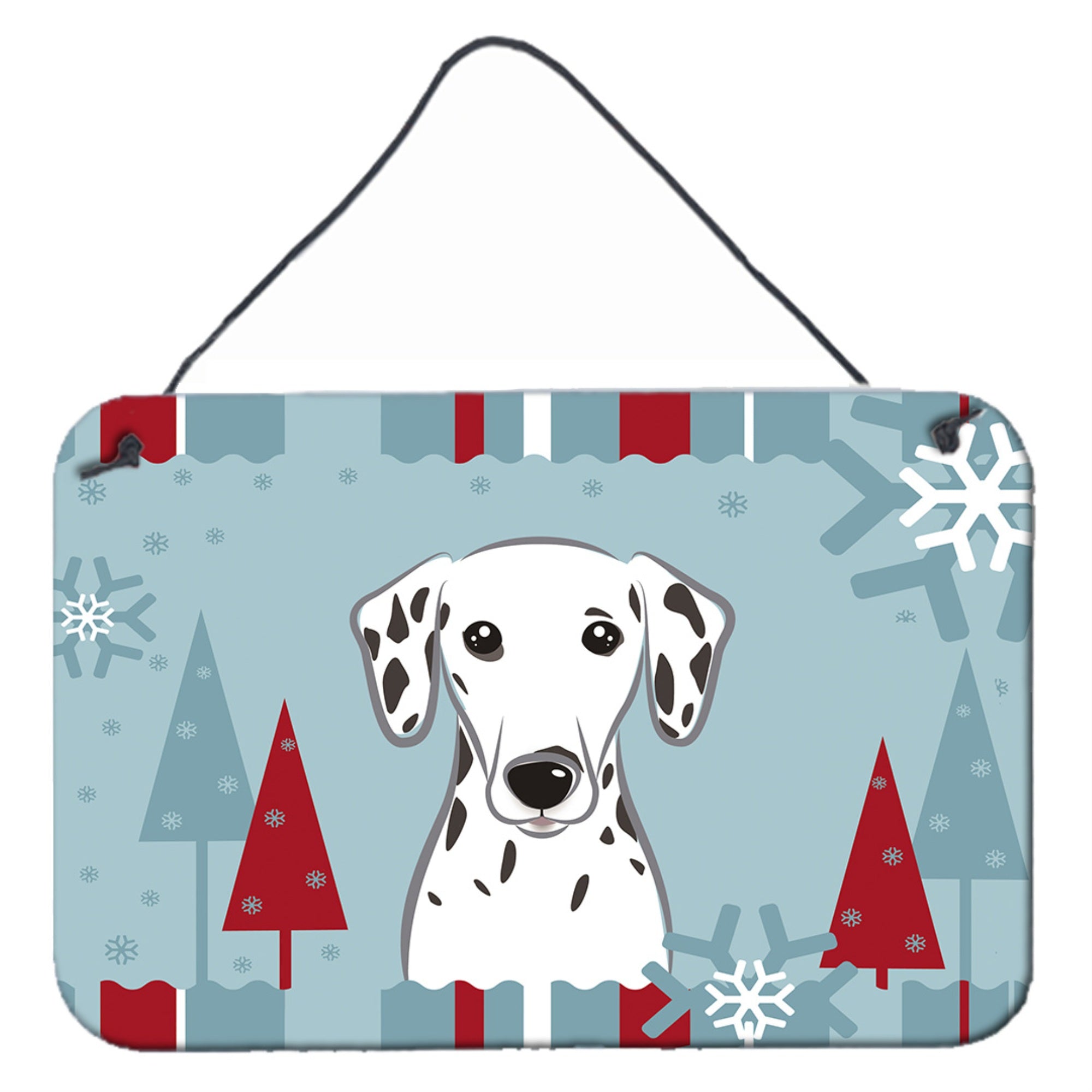 'Caroline'S Treasures Winter Holiday Dalmatian Wall Or Door Hanging Prints Bb1706Ds812, 8Hx12W, Multicolor''
