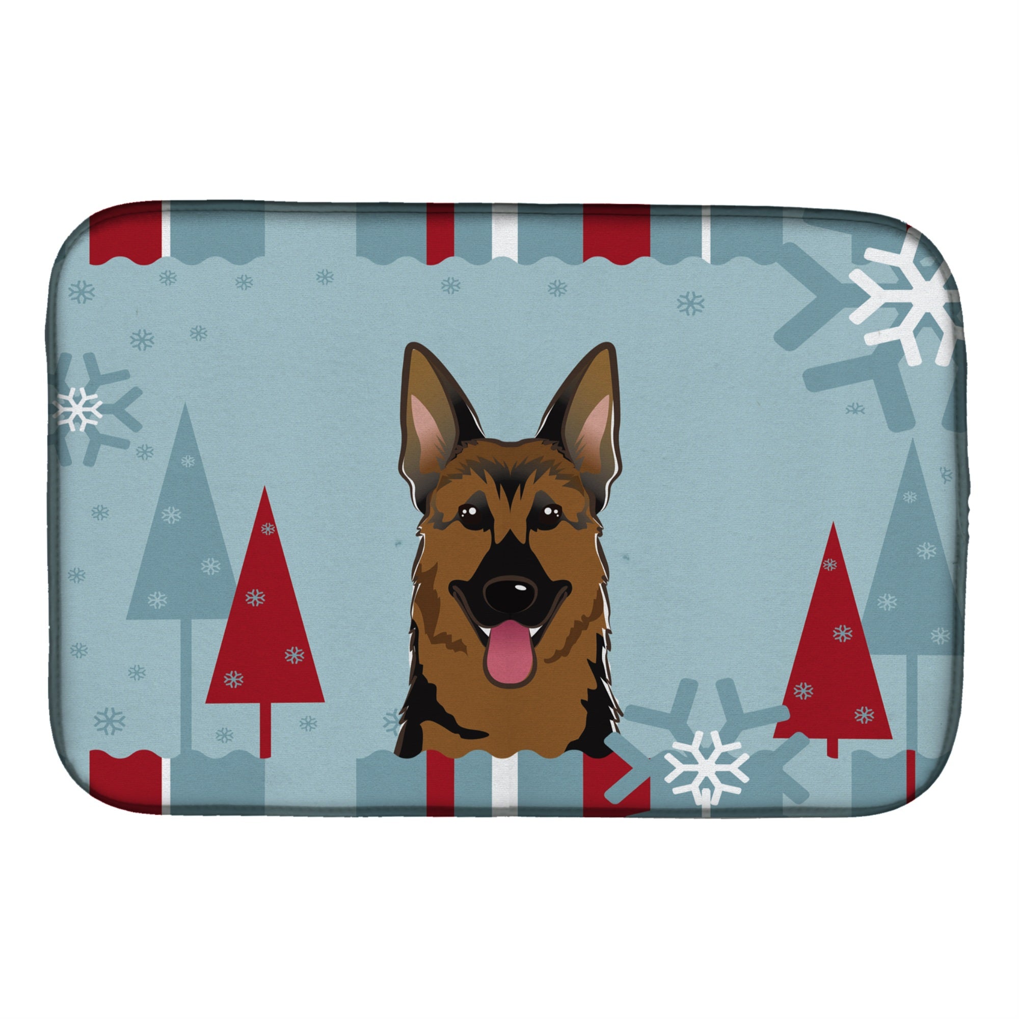 'Caroline'S Treasures Winter Holiday German Shepherd Dish Drying Mat, 14'''' X 21''''''