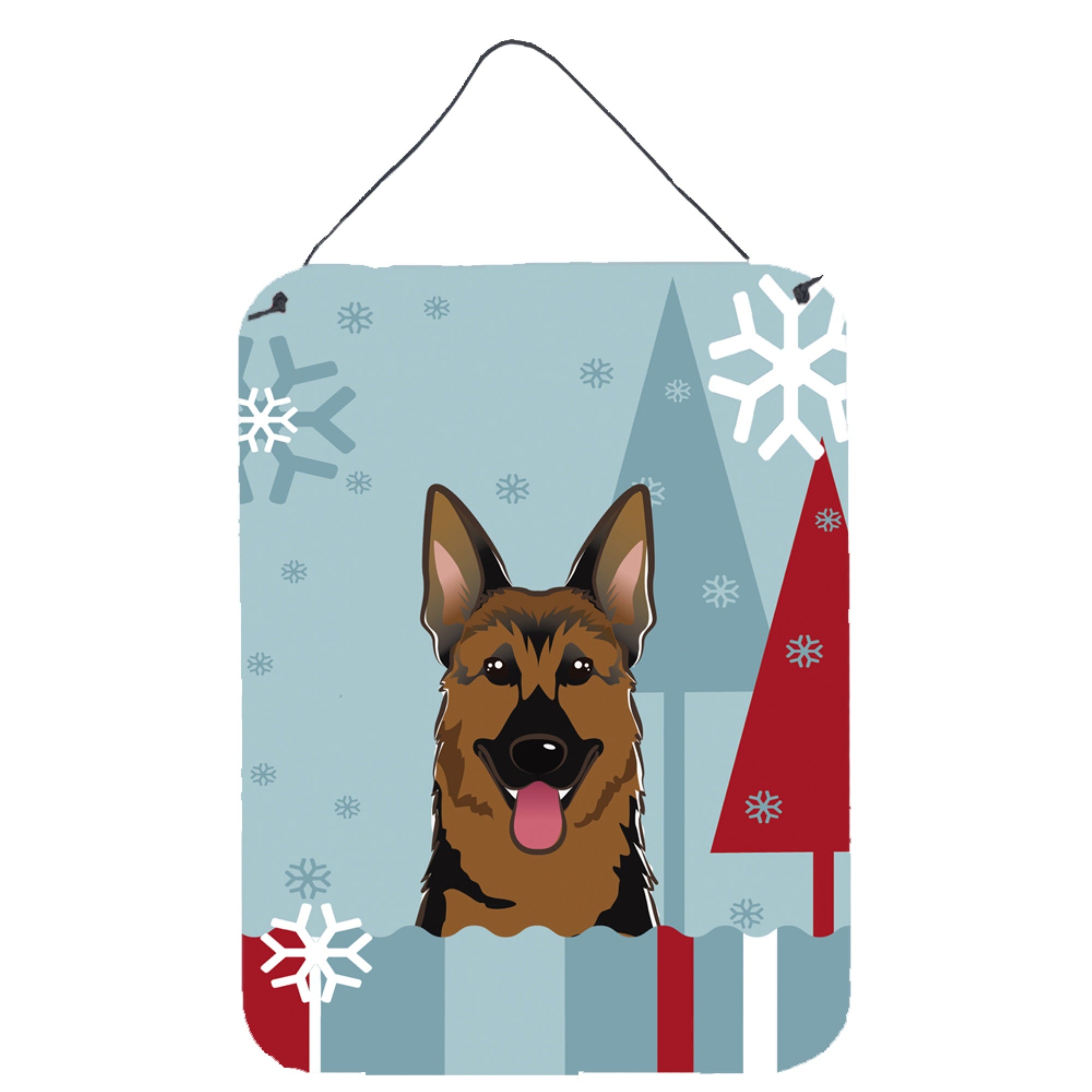 'Caroline'S Treasures Winter Holiday German Shepherd Wall Or Door Hanging Prints Bb1707Ds1216, 16Hx12W, Multicolor''