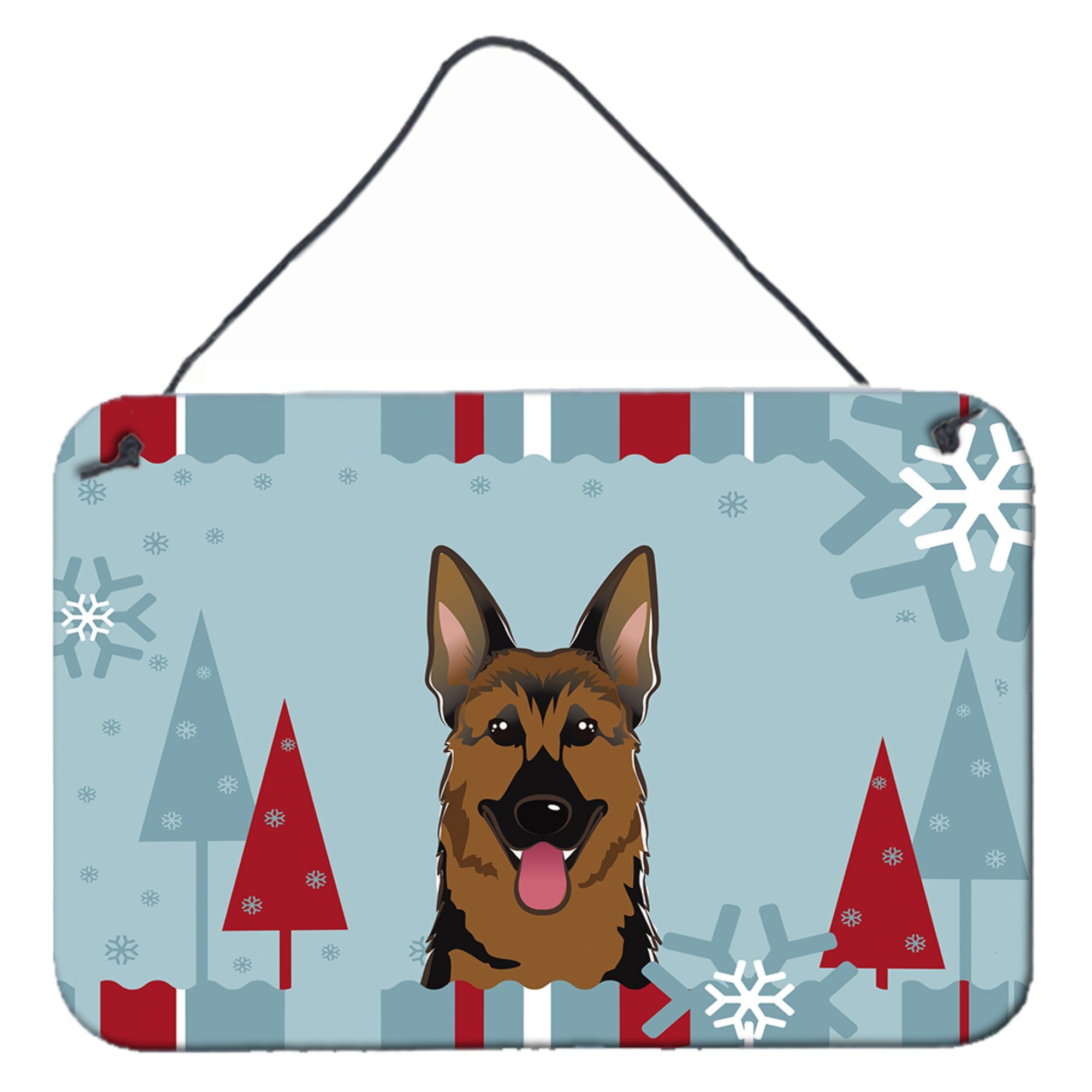 'Caroline'S Treasures Winter Holiday German Shepherd Wall Or Door Hanging Prints Bb1707Ds812, 8Hx12W''