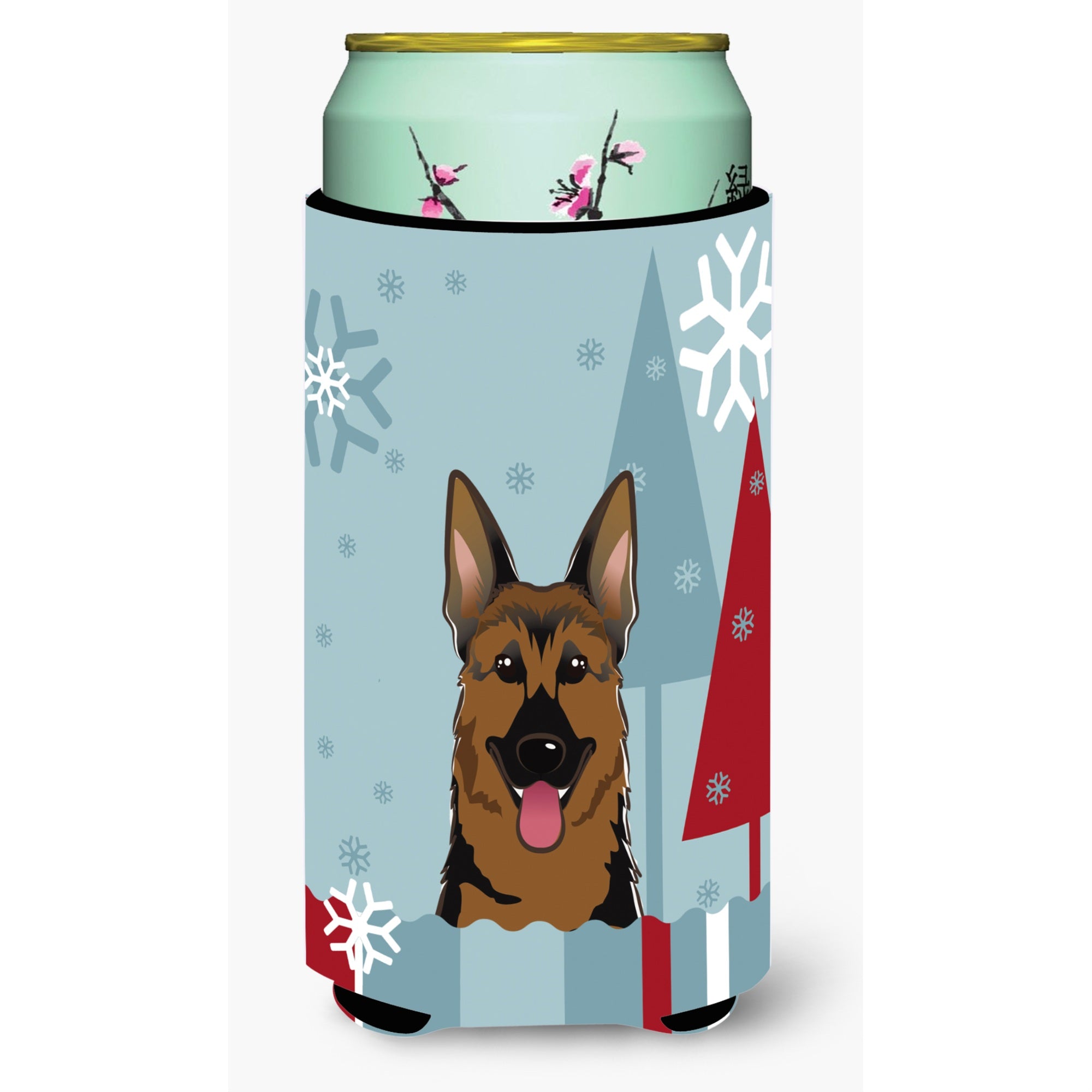 'Caroline'S Treasures Winter Holiday German Shepherd Tall Boy Koozie Hugger, Multicolor''