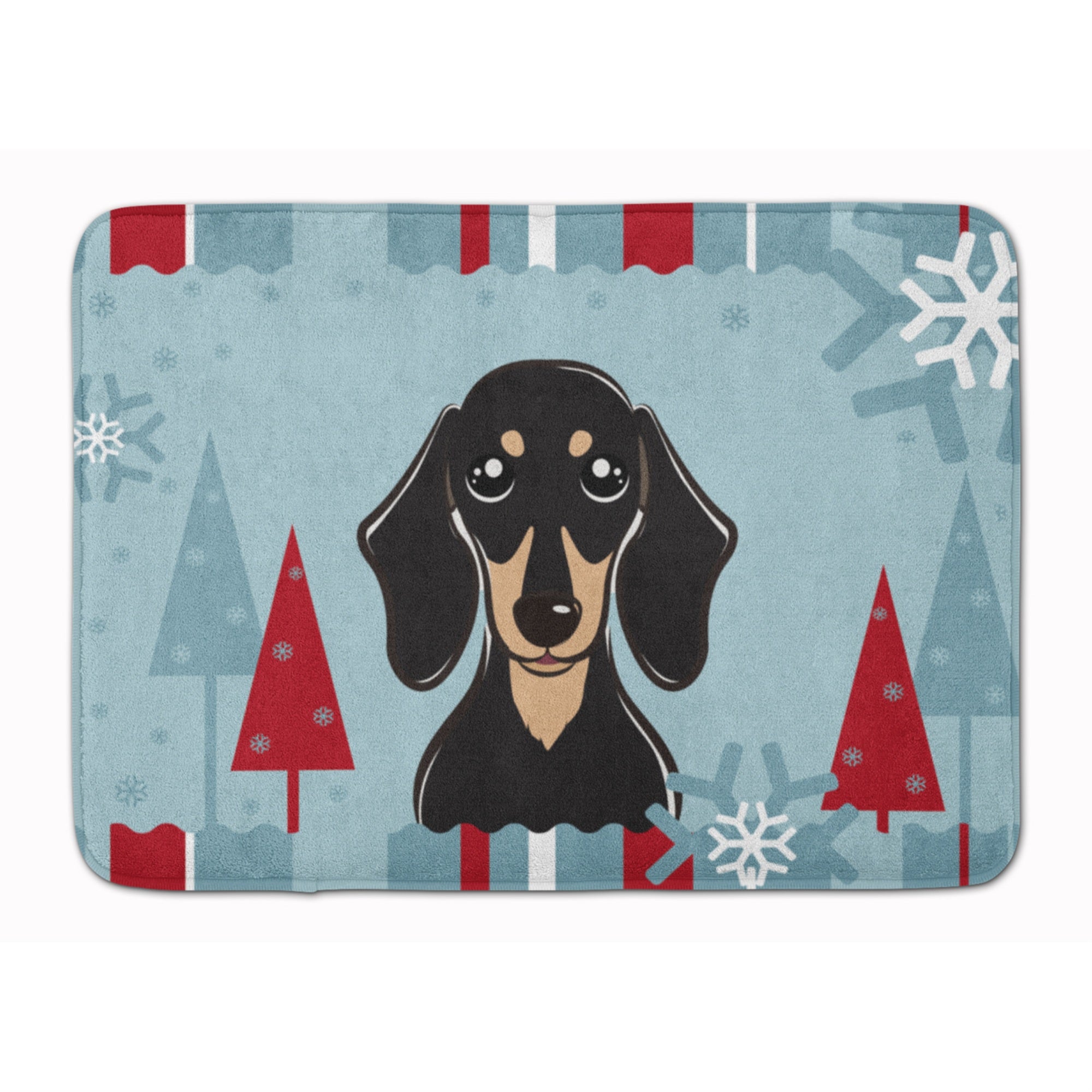 'Caroline'S Treasures Winter Smooth Black Tan Dachshund Floor Mat, 19'''' X 27'''', Multicolor''
