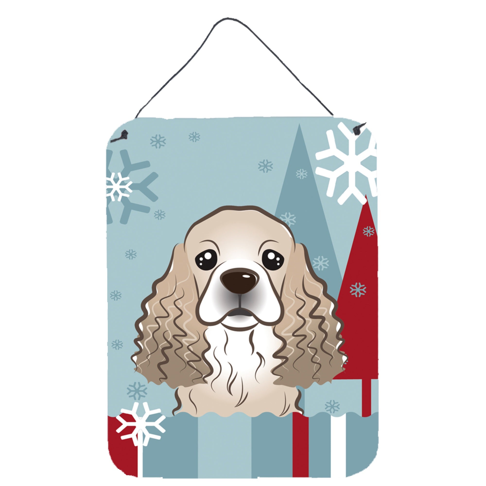 'Caroline'S Treasures Winter Holiday Cocker Spaniel Wall Or Door Hanging Prints Bb1712Ds1216, 16Hx12W, Multicolor''