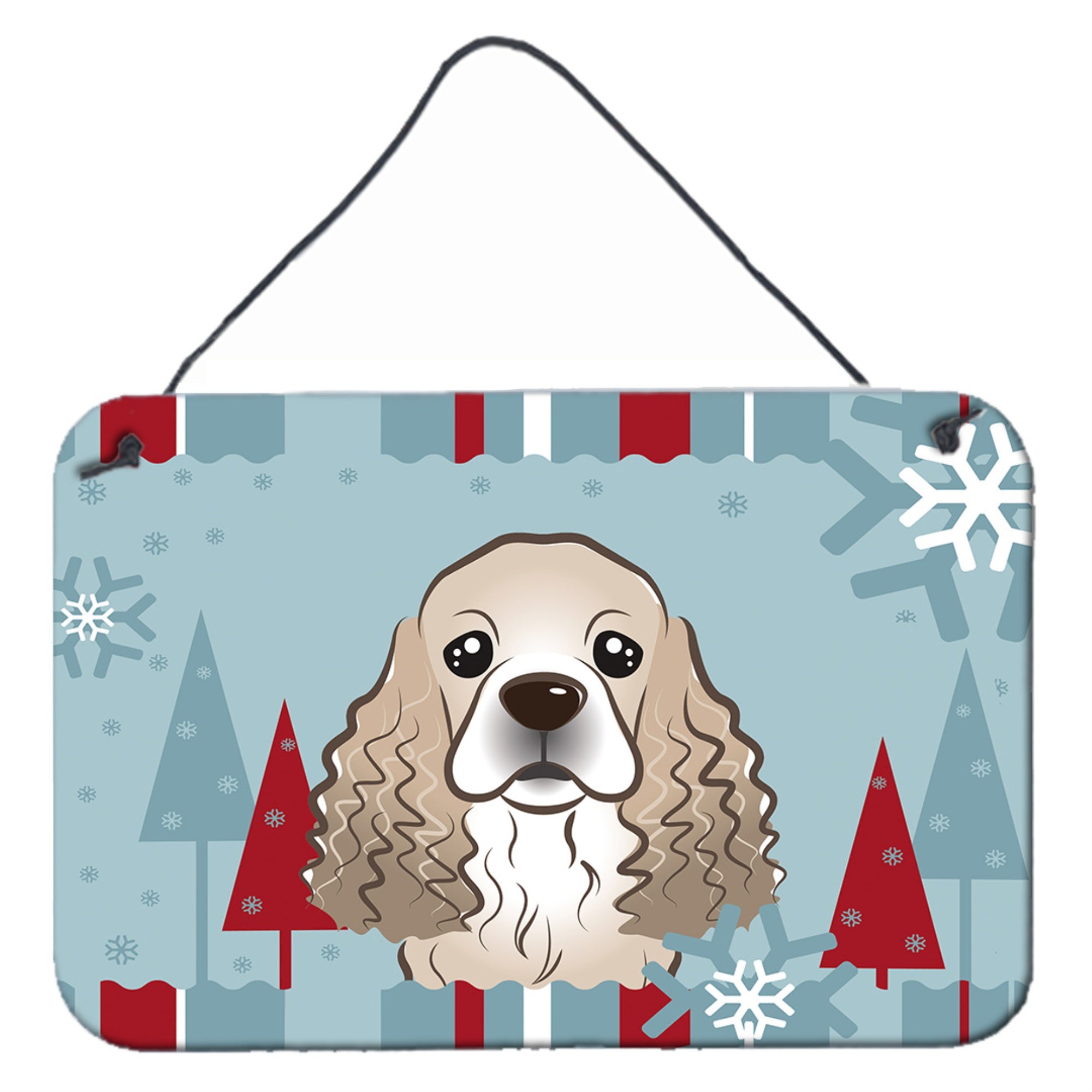 'Caroline'S Treasures Winter Holiday Cocker Spaniel Wall Or Door Hanging Prints Bb1712Ds812, 8Hx12W, Multicolor''