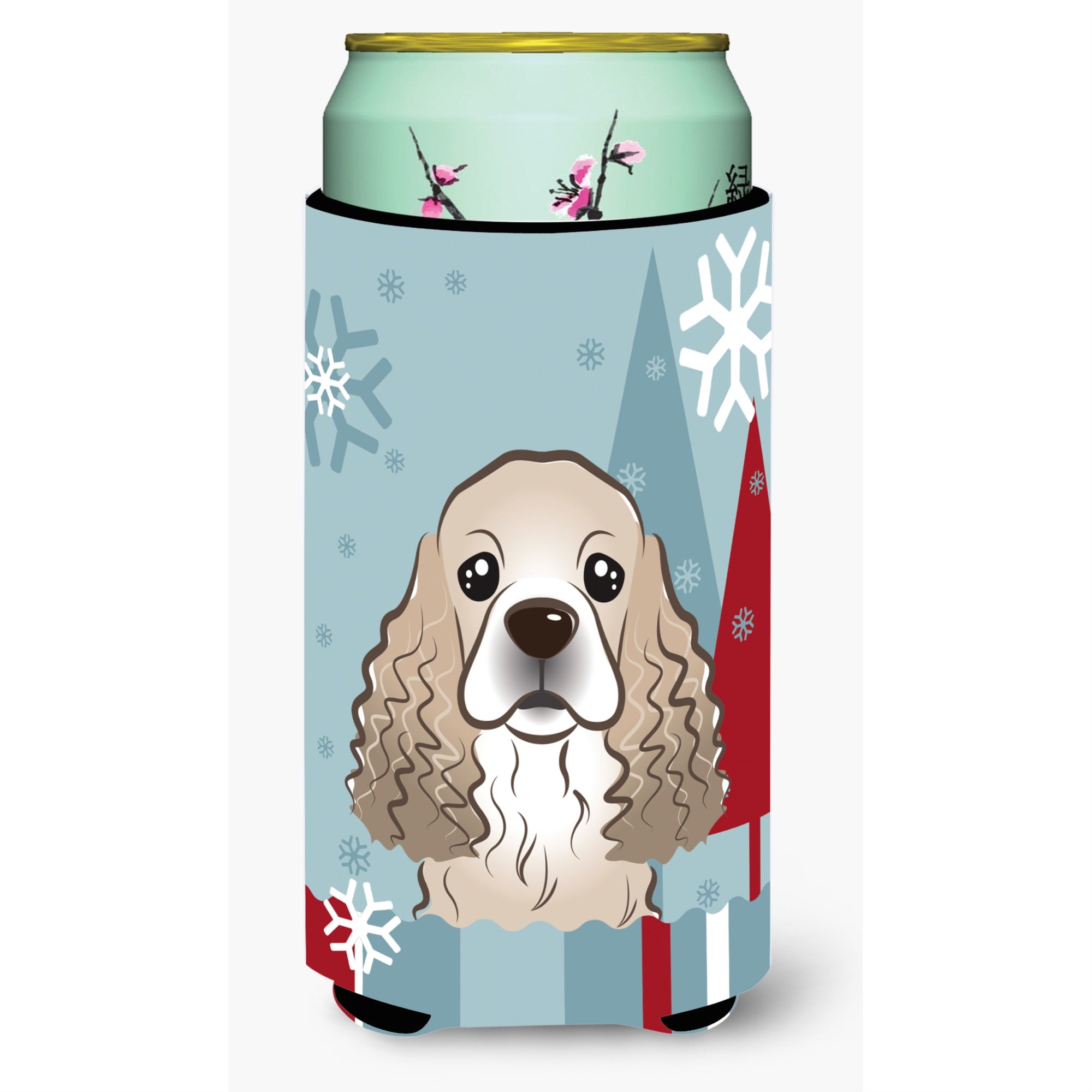 'Caroline'S Treasures Winter Holiday Cocker Spaniel Tall Boy Koozie Hugger, Multicolor''