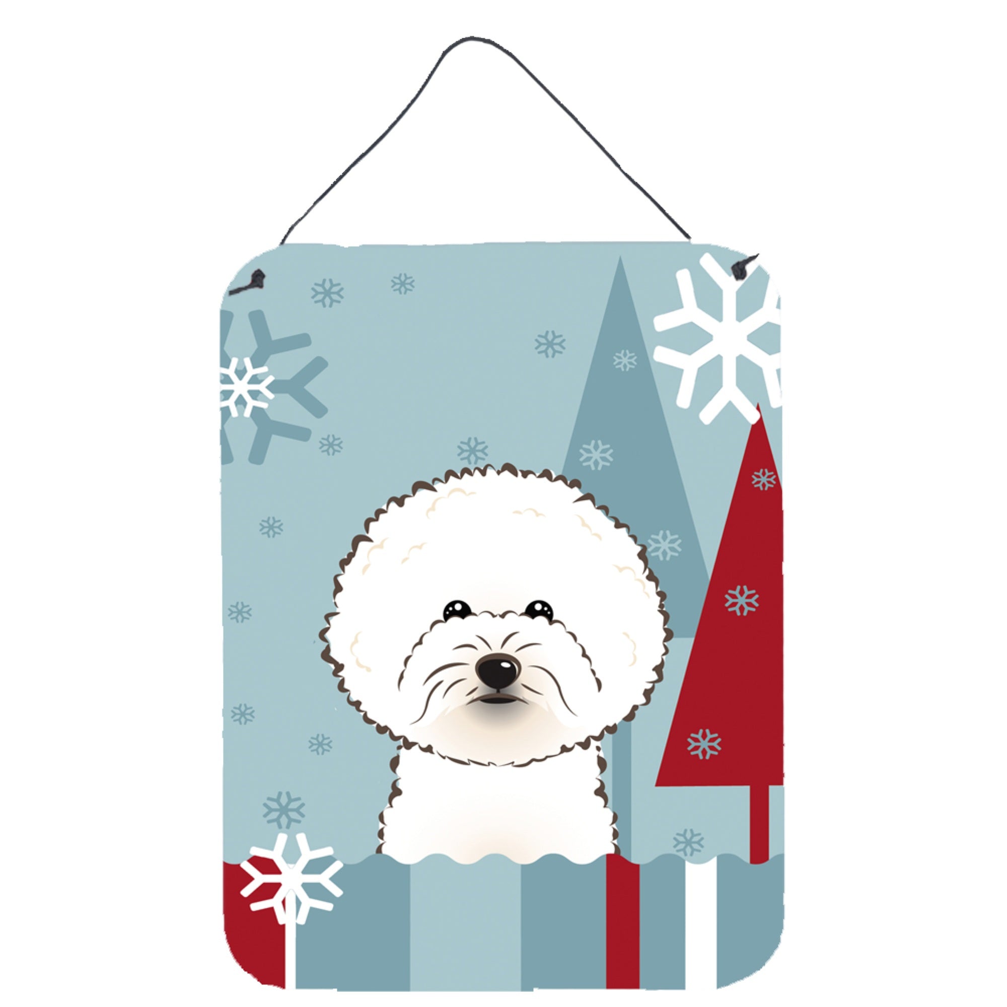 'Caroline'S Treasures Winter Holiday Bichon Frise Wall Or Door Hanging Prints Bb1713Ds1216, 16Hx12W, Multicolor''