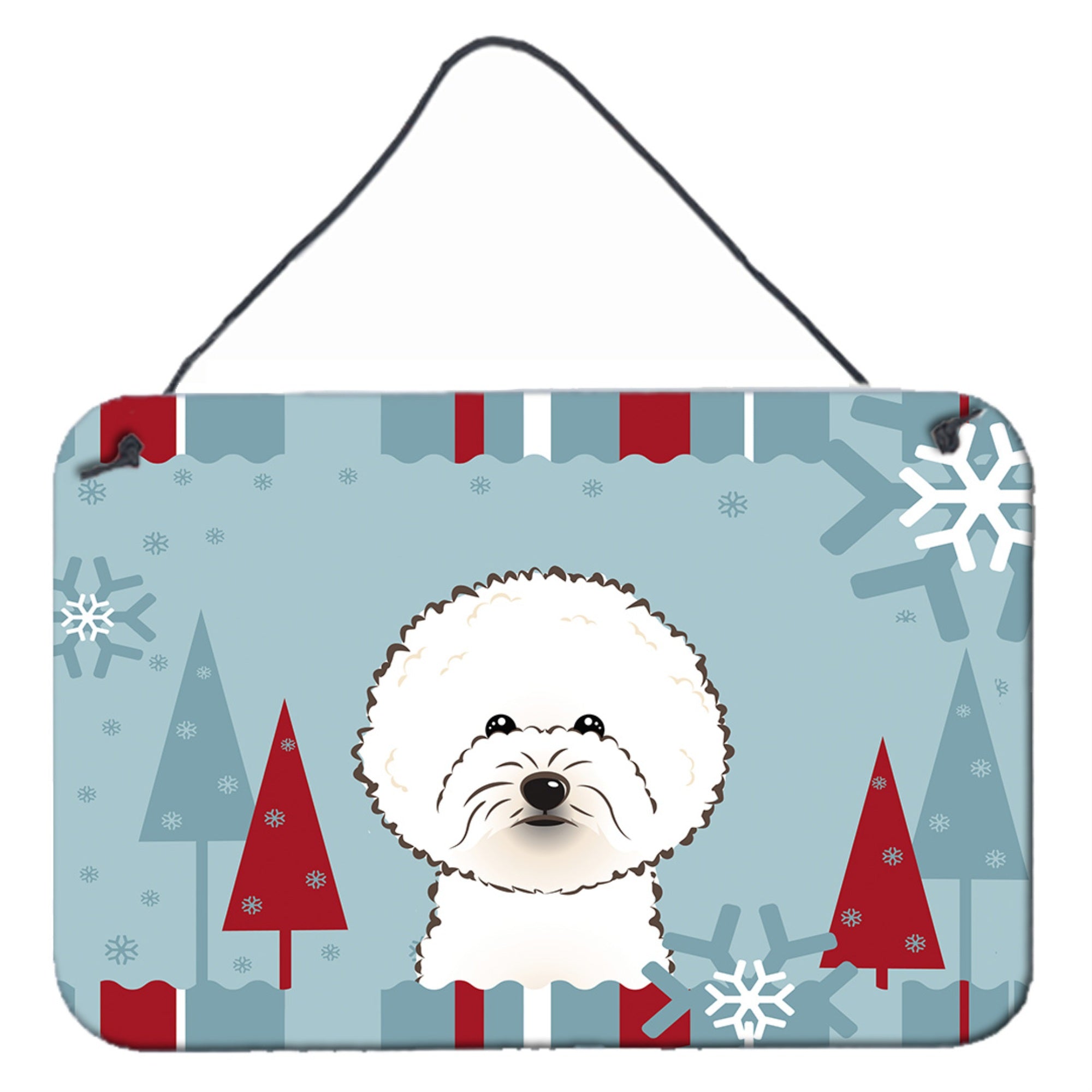 'Caroline'S Treasures Winter Holiday Bichon Frise Wall Or Door Hanging Prints Bb1713Ds812, 8Hx12W''