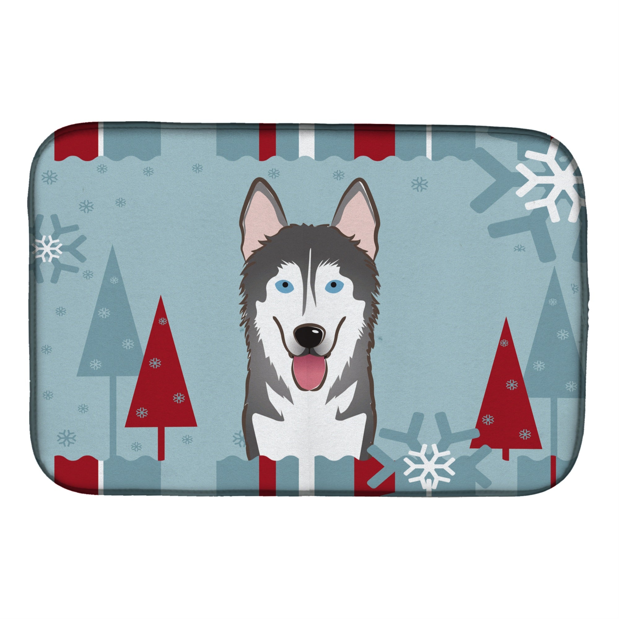 'Caroline'S Treasures Winter Holiday Alaskan Malamute Dish Drying Mat, 14'''' X 21''''''