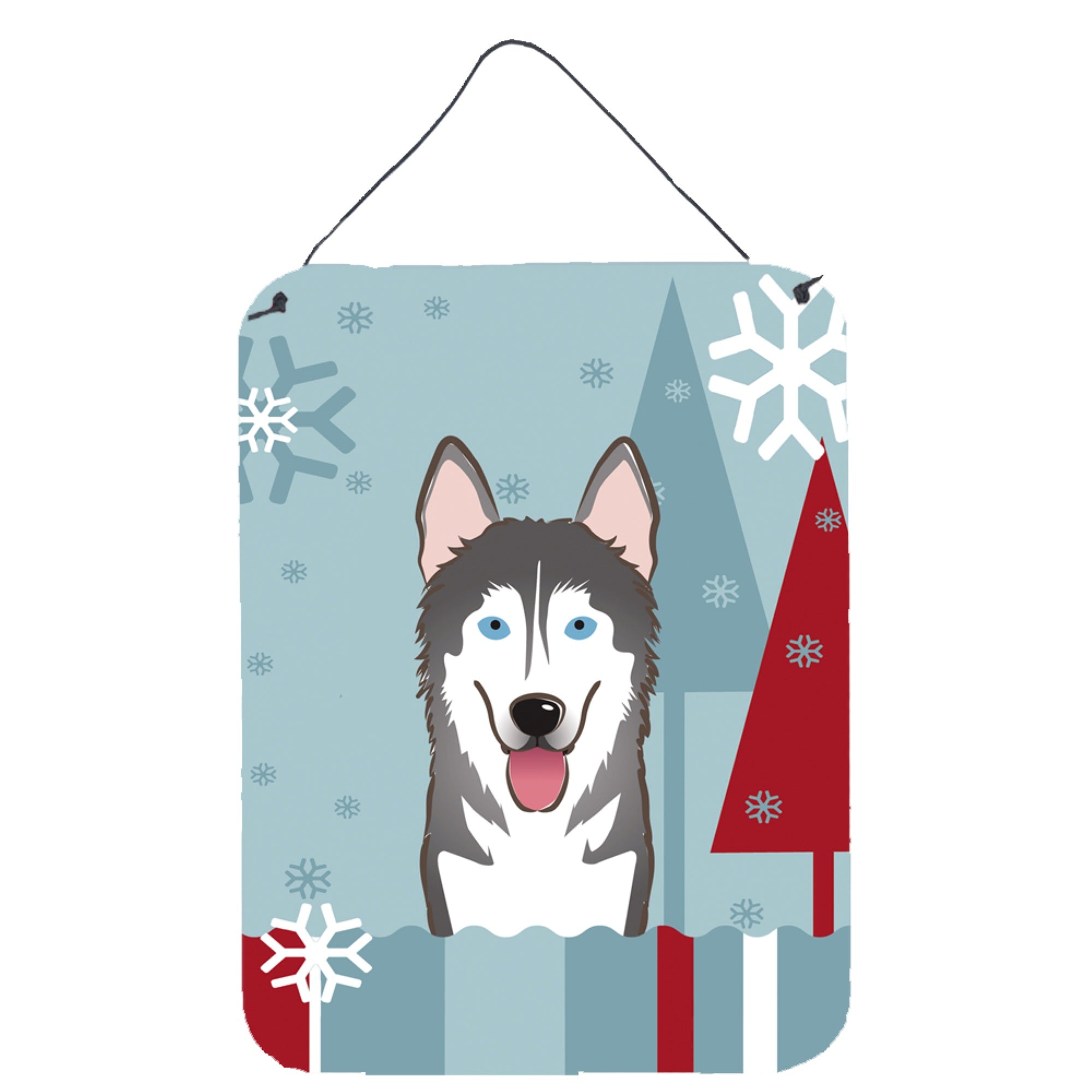 'Caroline'S Treasures Winter Holiday Alaskan Malamute Wall Or Door Hanging Prints Bb1714Ds1216, 16Hx12W, Multicolor''