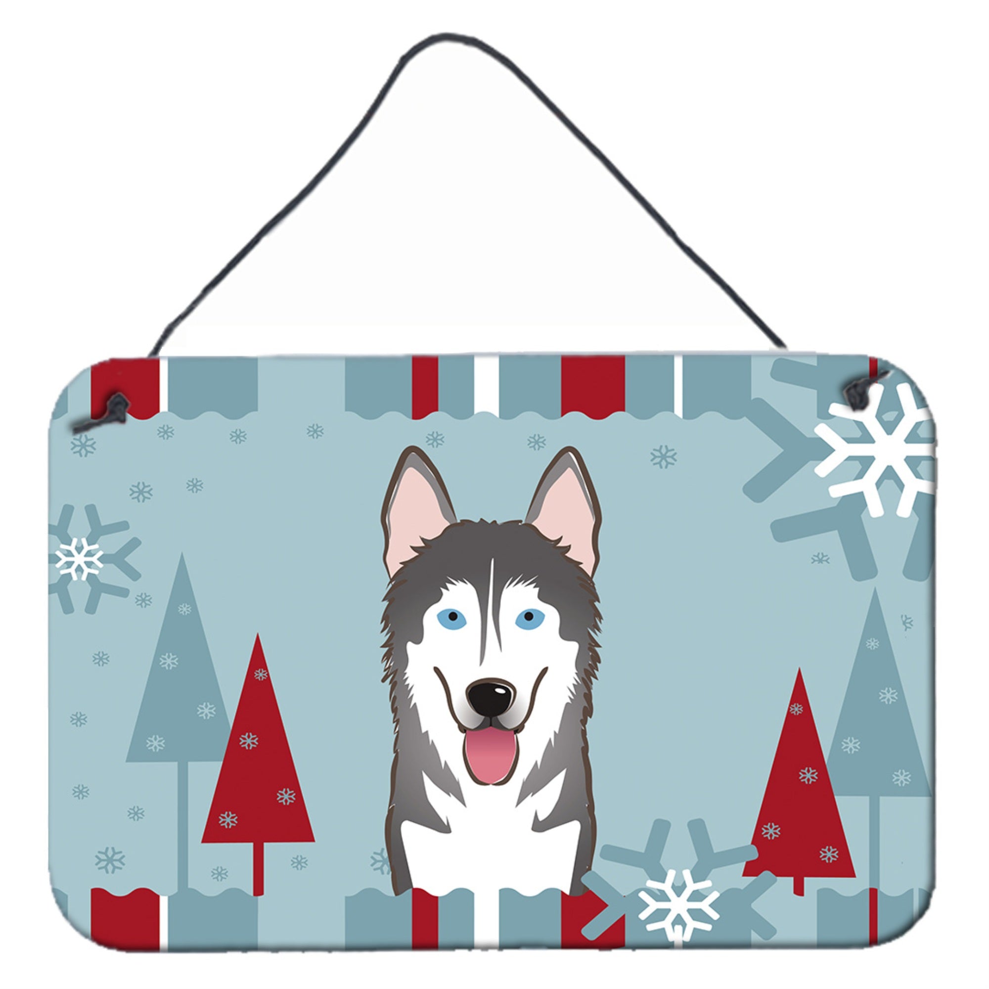 'Caroline'S Treasures Winter Holiday Alaskan Malamute Wall Or Door Hanging Prints Bb1714Ds812, 8Hx12W''