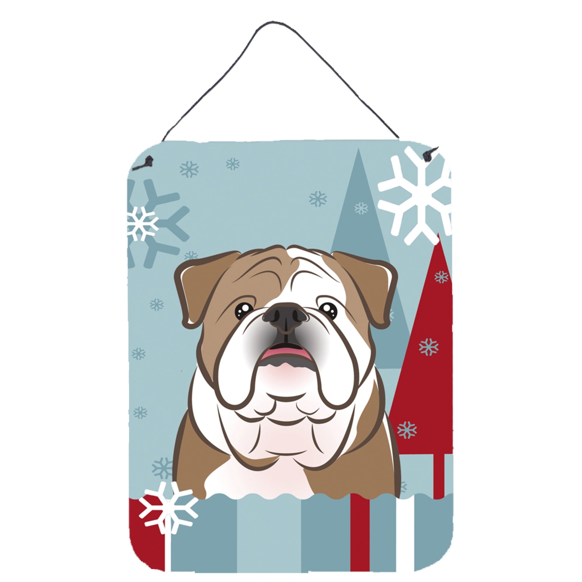 'Caroline'S Treasures Winter Holiday English Bulldog Wall Or Door Hanging Prints Bb1715Ds1216, 16Hx12W, Multicolor''