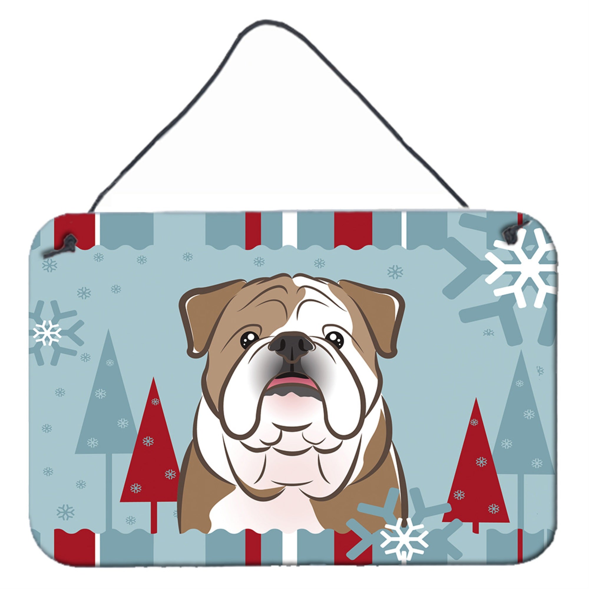'Caroline'S Treasures Winter Holiday English Bulldog Wall Or Door Hanging Prints Bb1715Ds812, 8Hx12W''