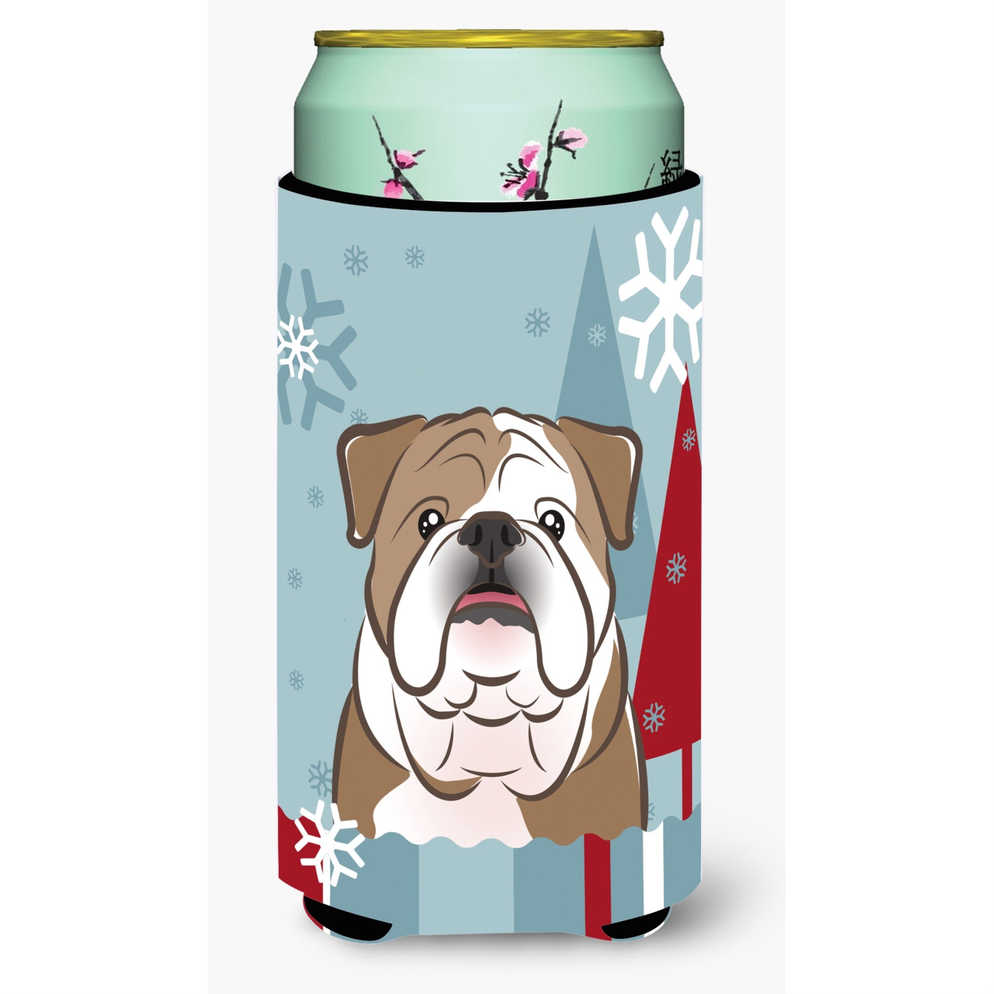 'Caroline'S Treasures Winter Holiday English Bulldog Tall Boy Koozie Hugger, Multicolor''