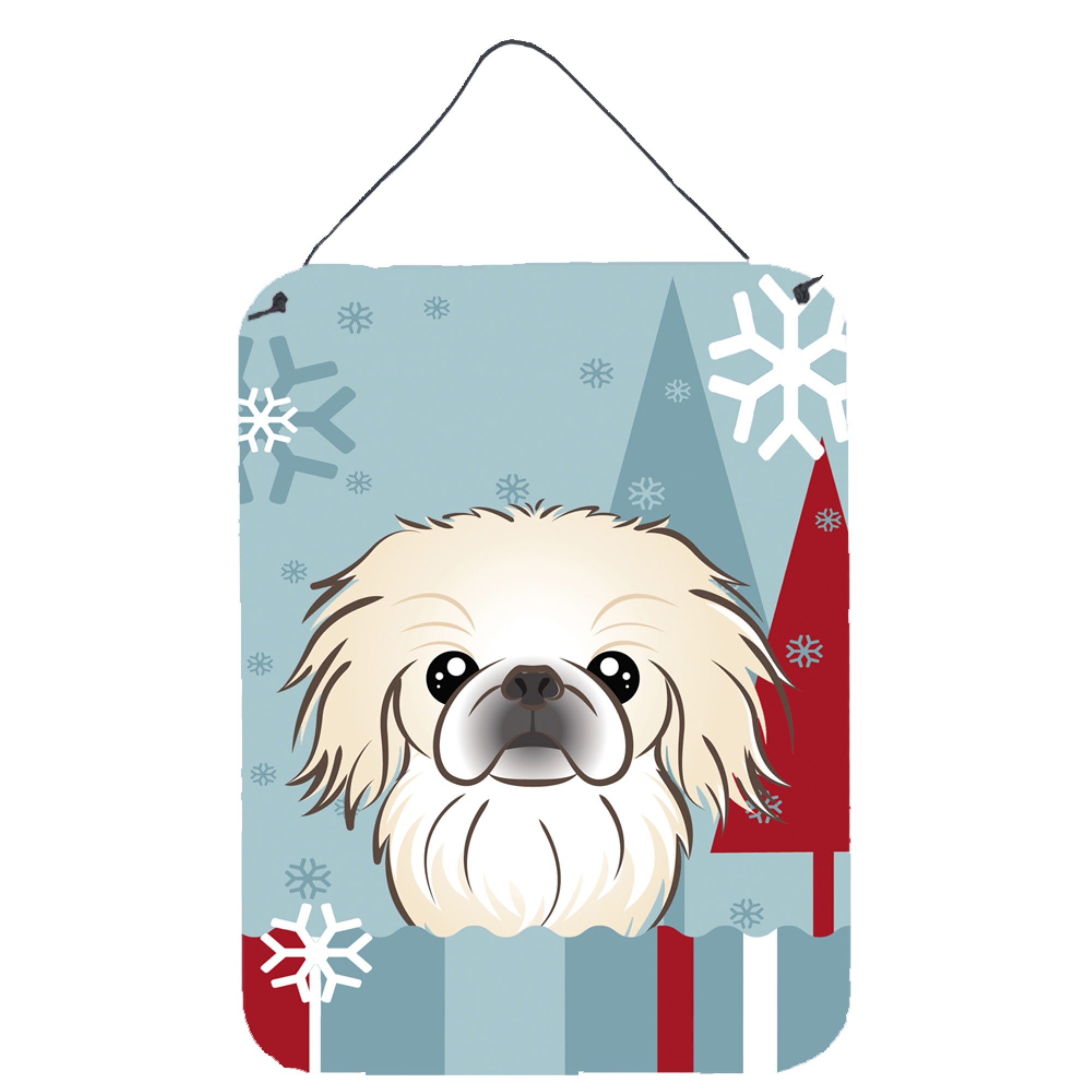 'Caroline'S Treasures Winter Holiday Pekingese Wall Or Door Hanging Prints Bb1717Ds1216, 16Hx12W, Multicolor''