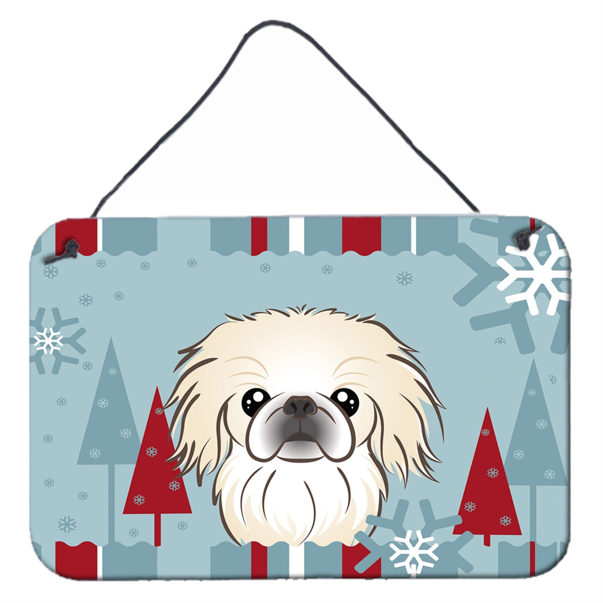 'Caroline'S Treasures Winter Holiday Pekingese Wall Or Door Hanging Prints Bb1717Ds812, 8Hx12W''
