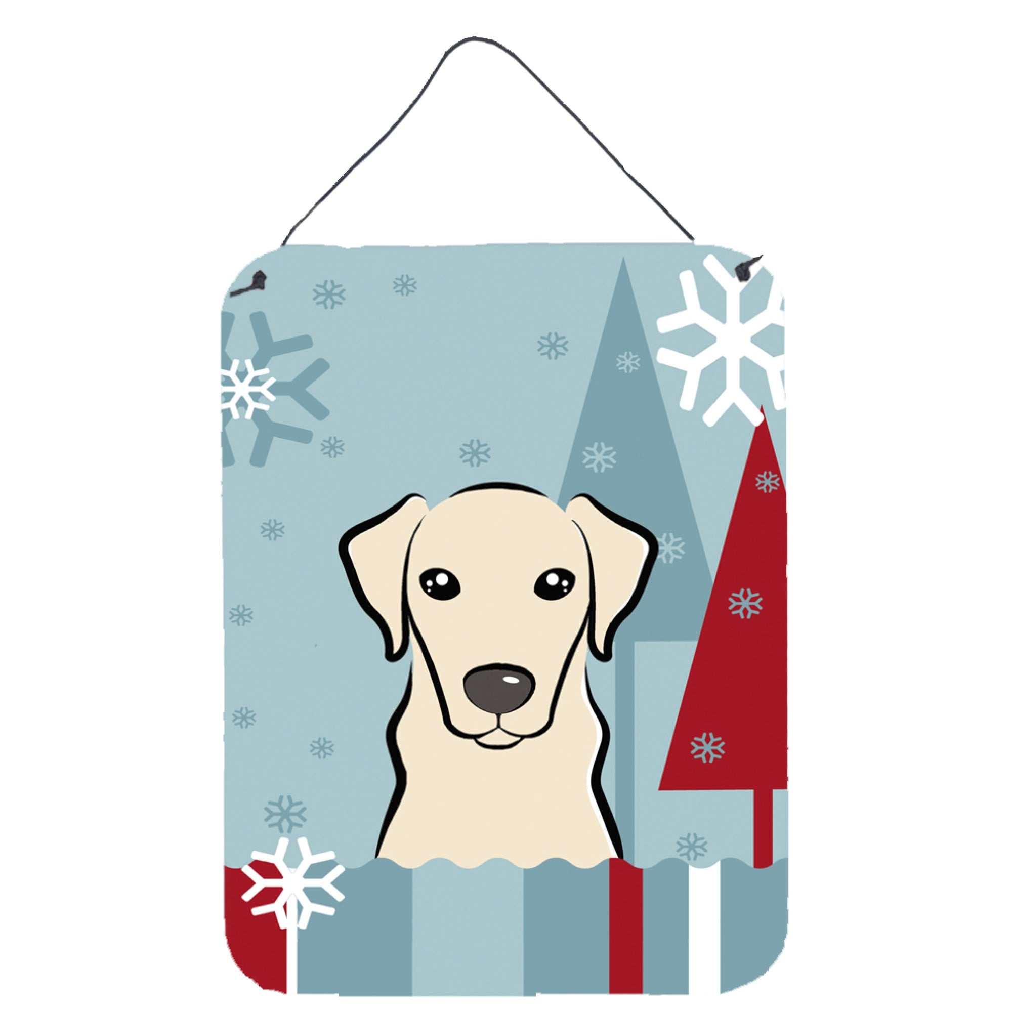 'Caroline'S Treasures Winter Holiday Yellow Labrador Wall Or Door Hanging Prints Bb1718Ds1216, 16''''H X 12''''W, Multicolor''