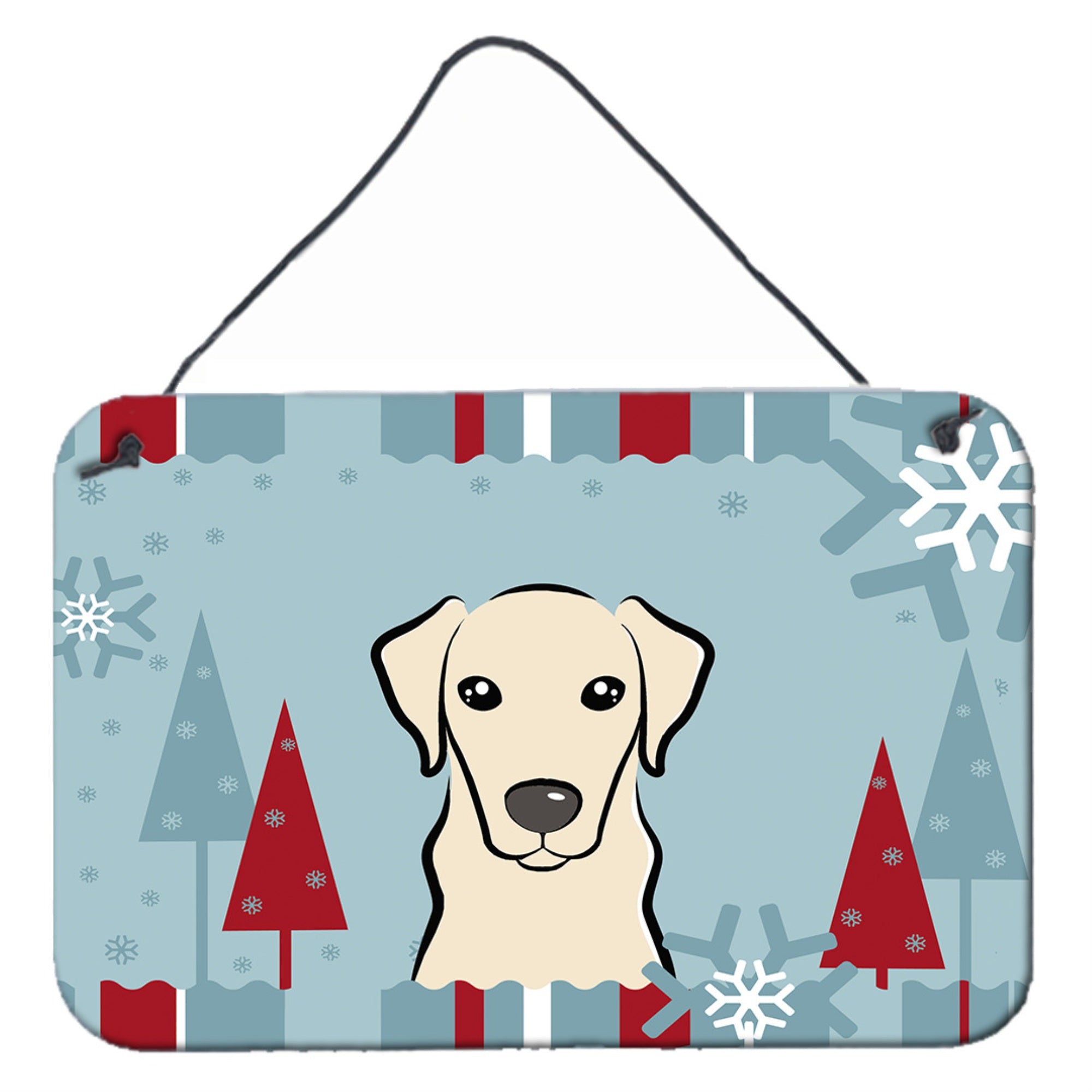 'Caroline'S Treasures Winter Holiday Yellow Labrador Wall Or Door Hanging Prints Bb1718Ds812, 8'''' H X 12'''' W''
