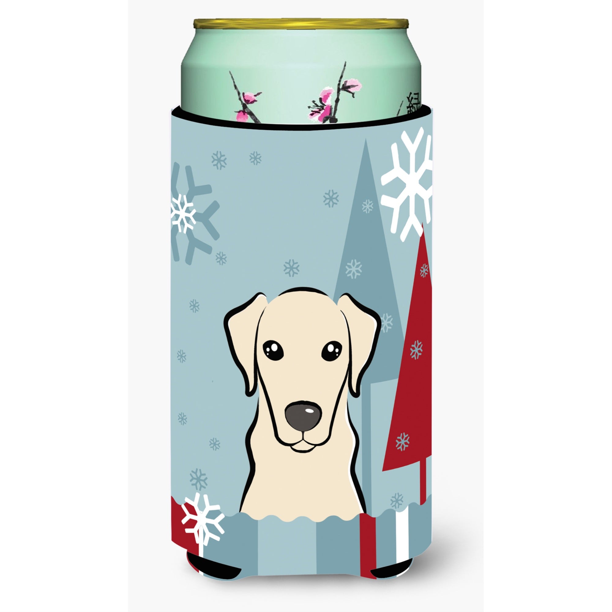 'Caroline'S Treasures Winter Holiday Yellow Labrador Tall Boy Koozie Hugger, Multicolor''
