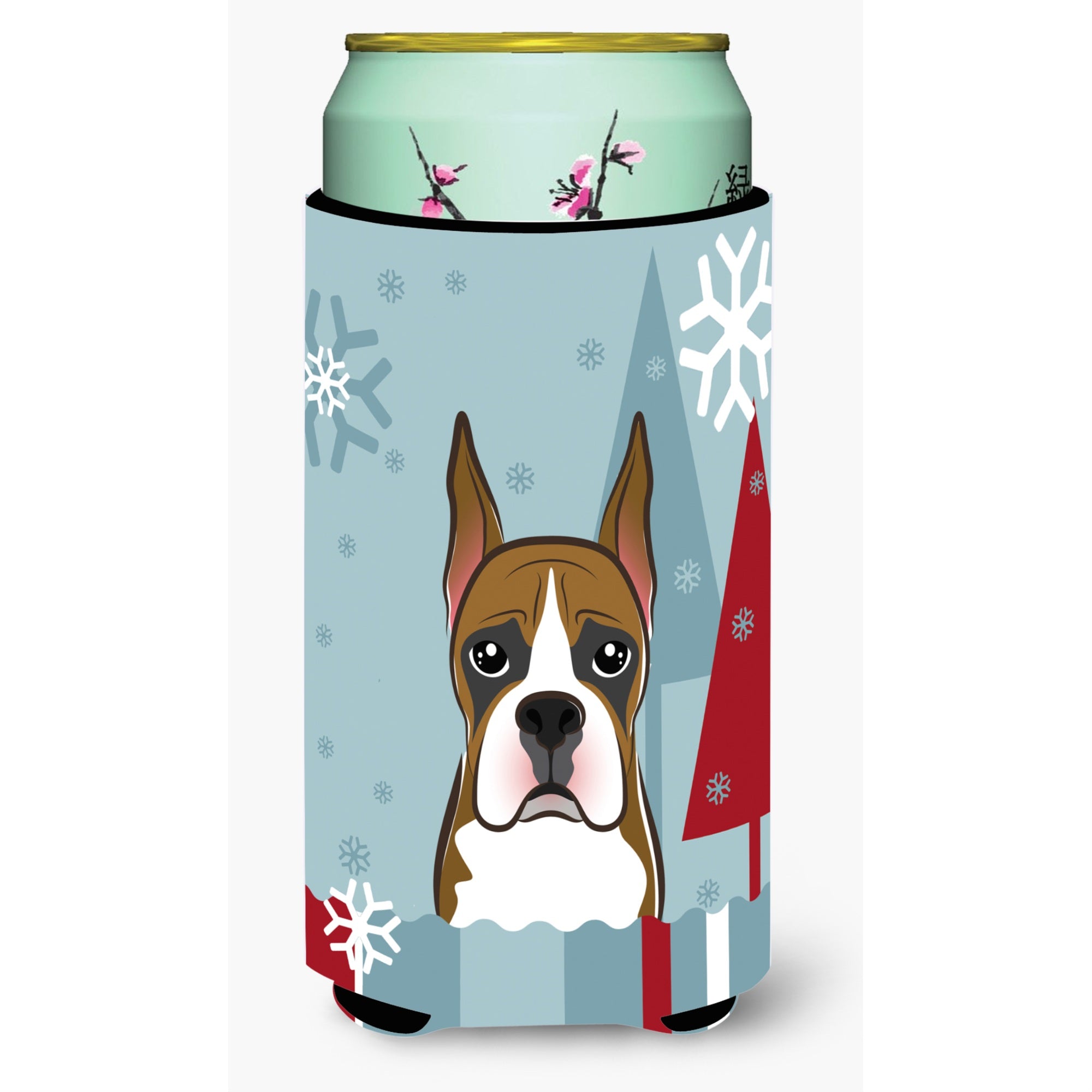 'Caroline'S Treasures Winter Holiday Boxer Tall Boy Koozie Hugger, Multicolor''