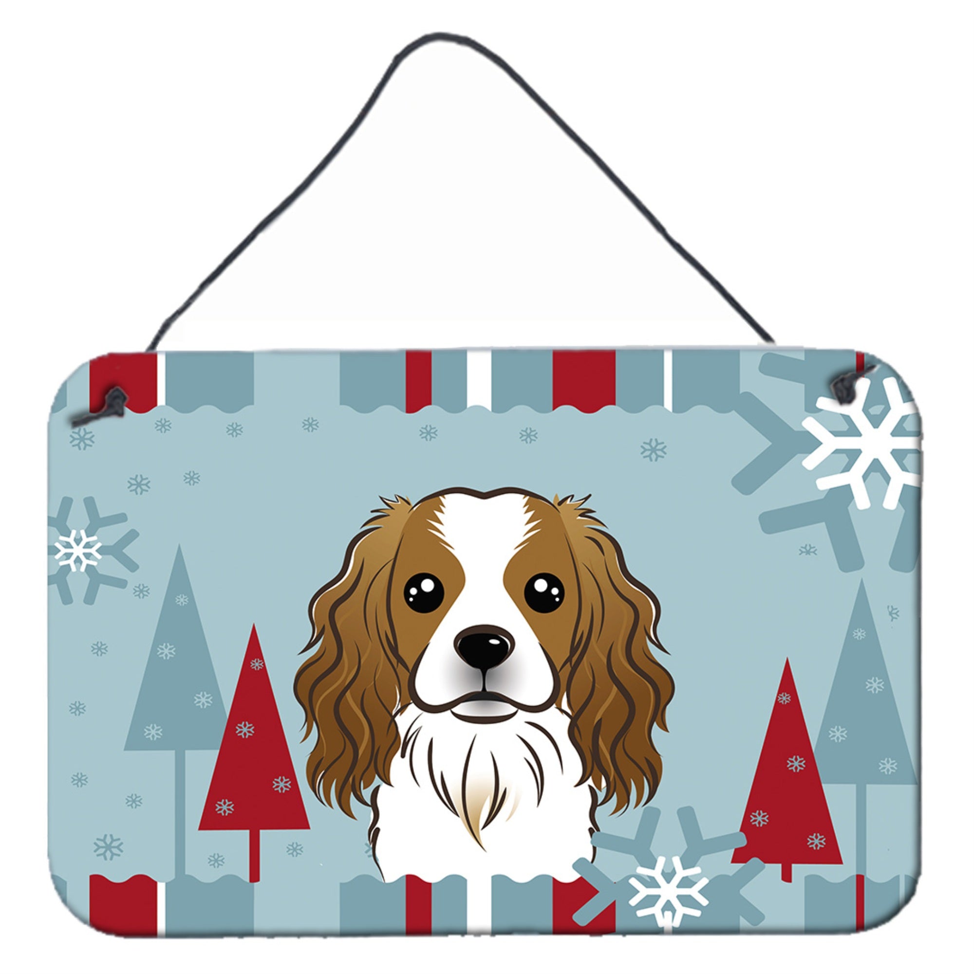 'Caroline'S Treasures Winter Holiday Cavalier Spaniel Wall Or Door Hanging Prints Bb1720Ds812, 8Hx12W''