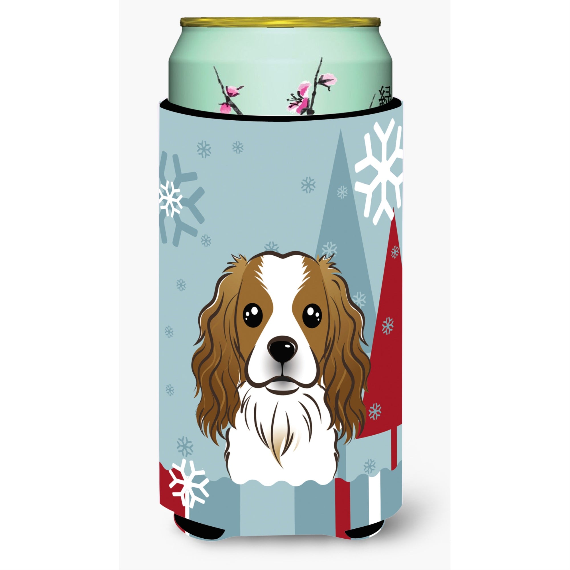 'Caroline'S Treasures Winter Holiday Cavalier Spaniel Tall Boy Koozie Hugger, Multicolor''
