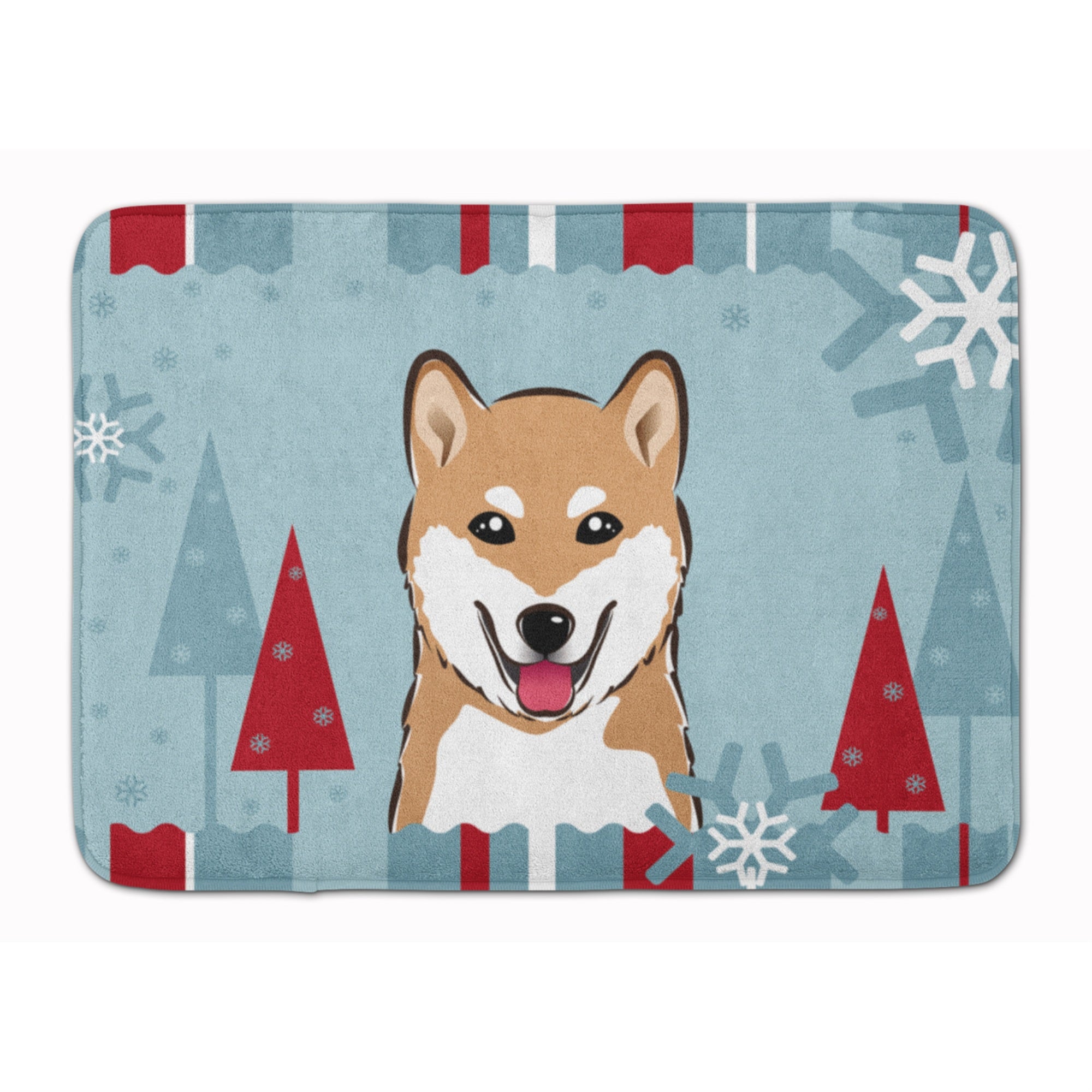 'Caroline'S Treasures Winter Holiday Shiba Inu Floor Mat, 19'''' X 27'''', Multicolor''