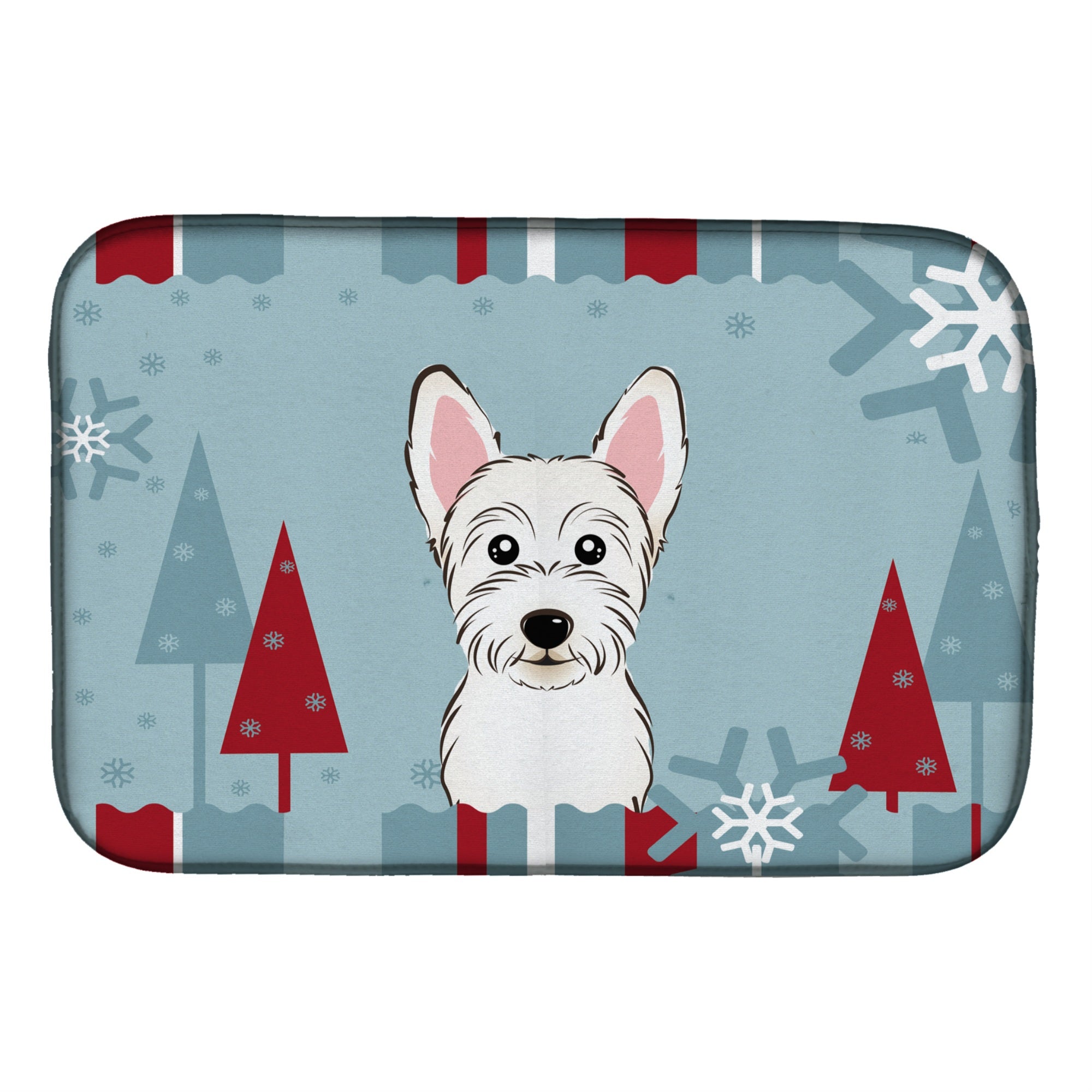 'Caroline'S Treasures Winter Holiday Westie Dish Drying Mat, 14'''' X 21''''''