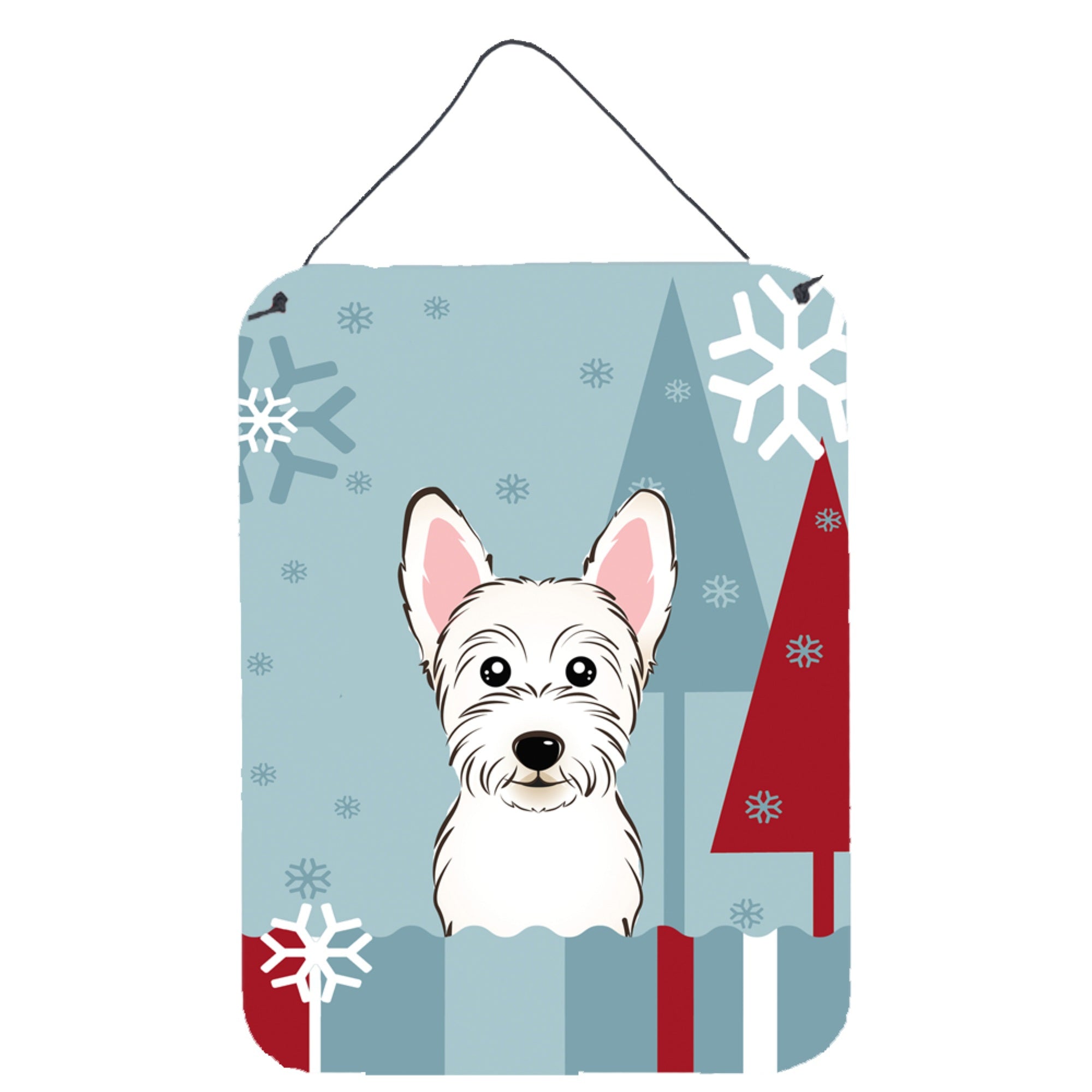 'Caroline'S Treasures Winter Holiday Westie Wall Or Door Hanging Prints Bb1722Ds1216, 16Hx12W, Multicolor''