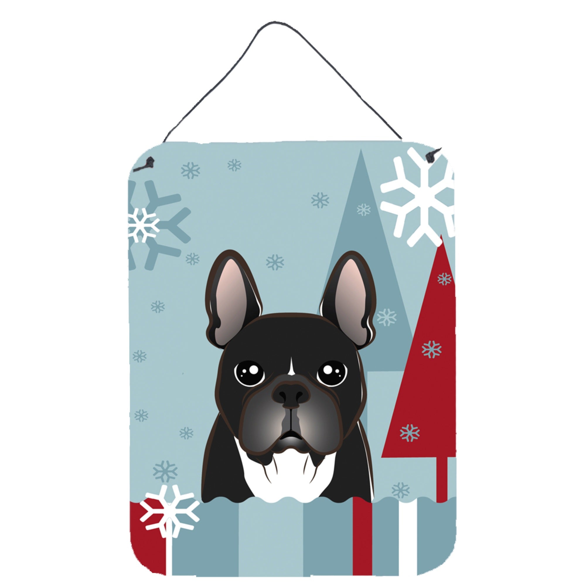 'Caroline'S Treasures Winter Holiday French Bulldog Wall Or Door Hanging Prints Bb1723Ds1216, 16Hx12W, Multicolor''