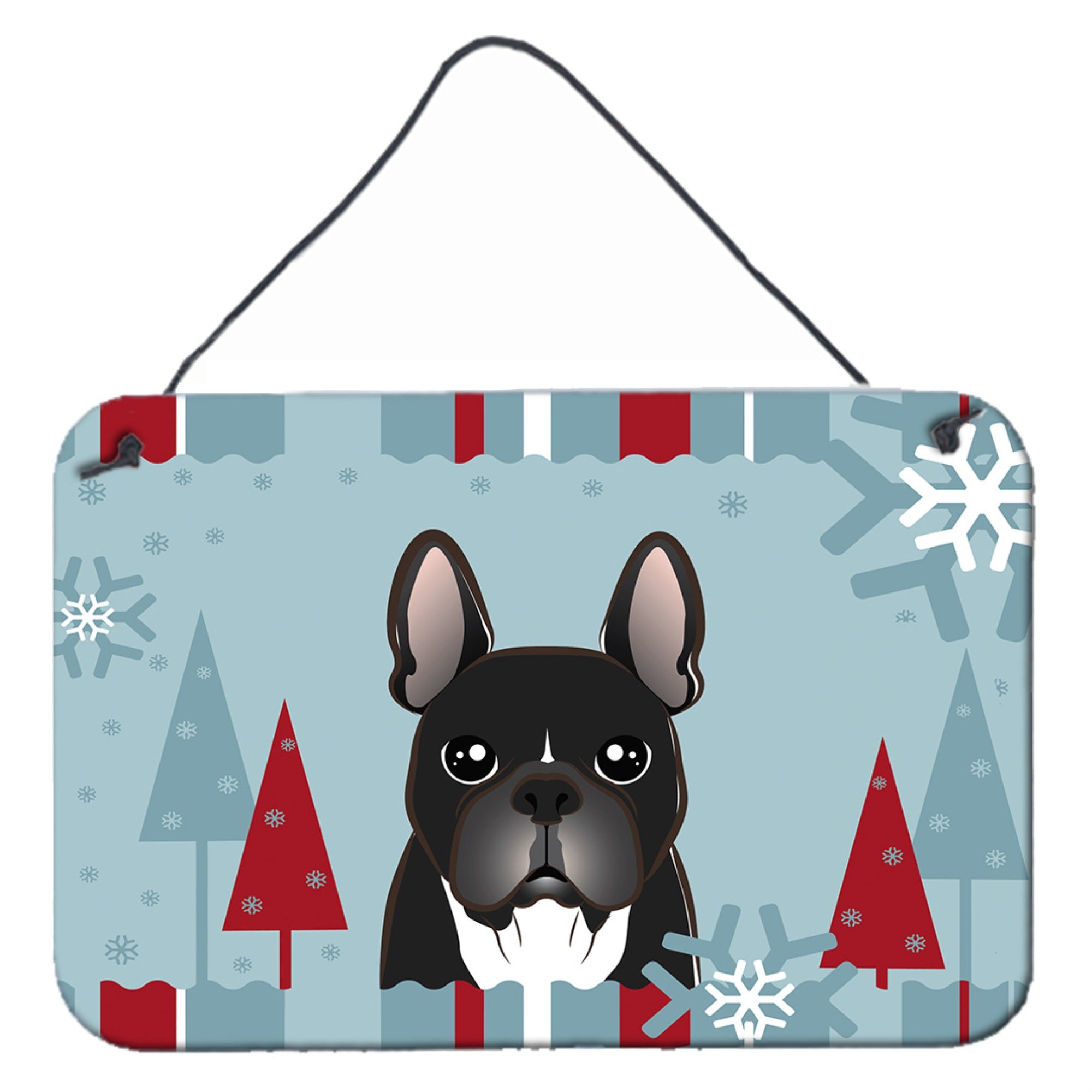 'Caroline'S Treasures Winter Holiday French Bulldog Wall Or Door Hanging Prints Bb1723Ds812, 8Hx12W, Multicolor''