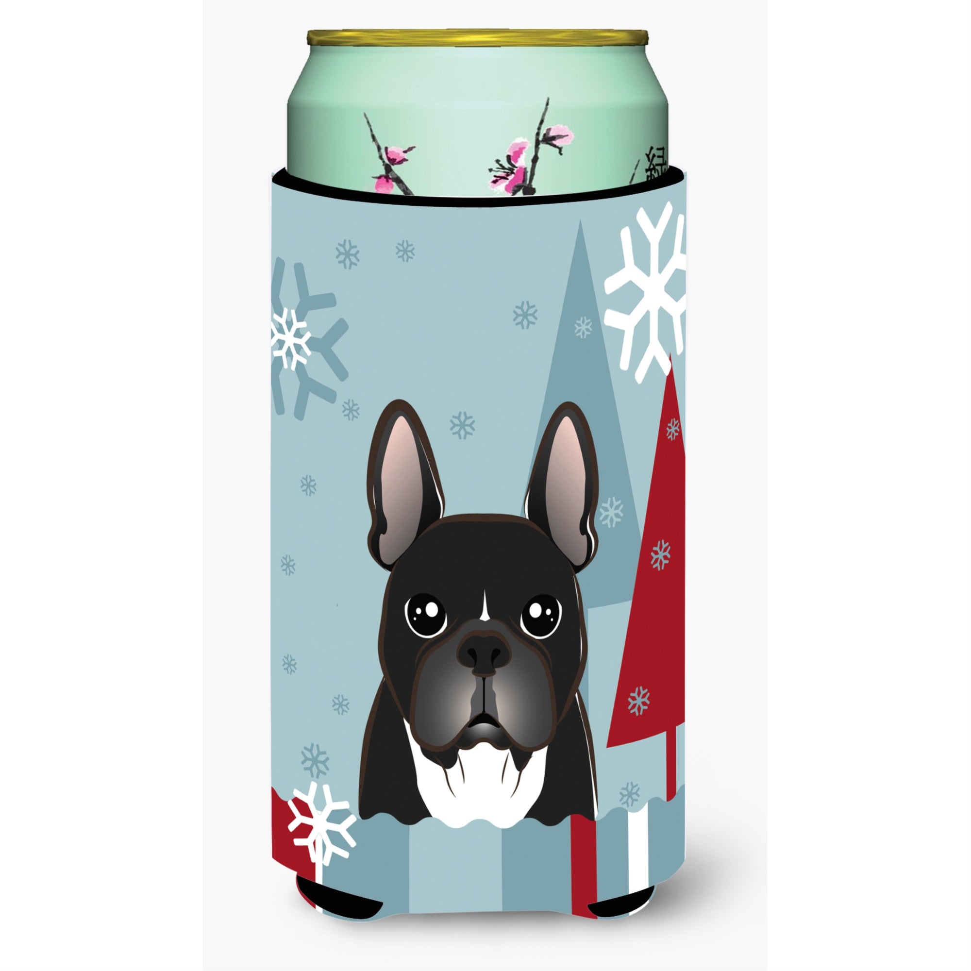 'Caroline'S Treasures Bb1723Tbc Winter Holiday French Bulldog Tall Boy Koozie Hugger, Multicolor''