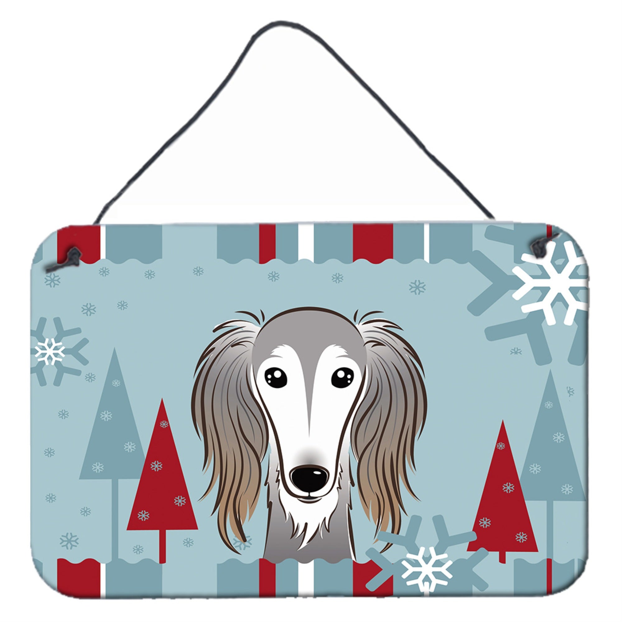 'Caroline'S Treasures Winter Holiday Saluki Wall Or Door Hanging Prints Bb1725Ds812, 8Hx12W''