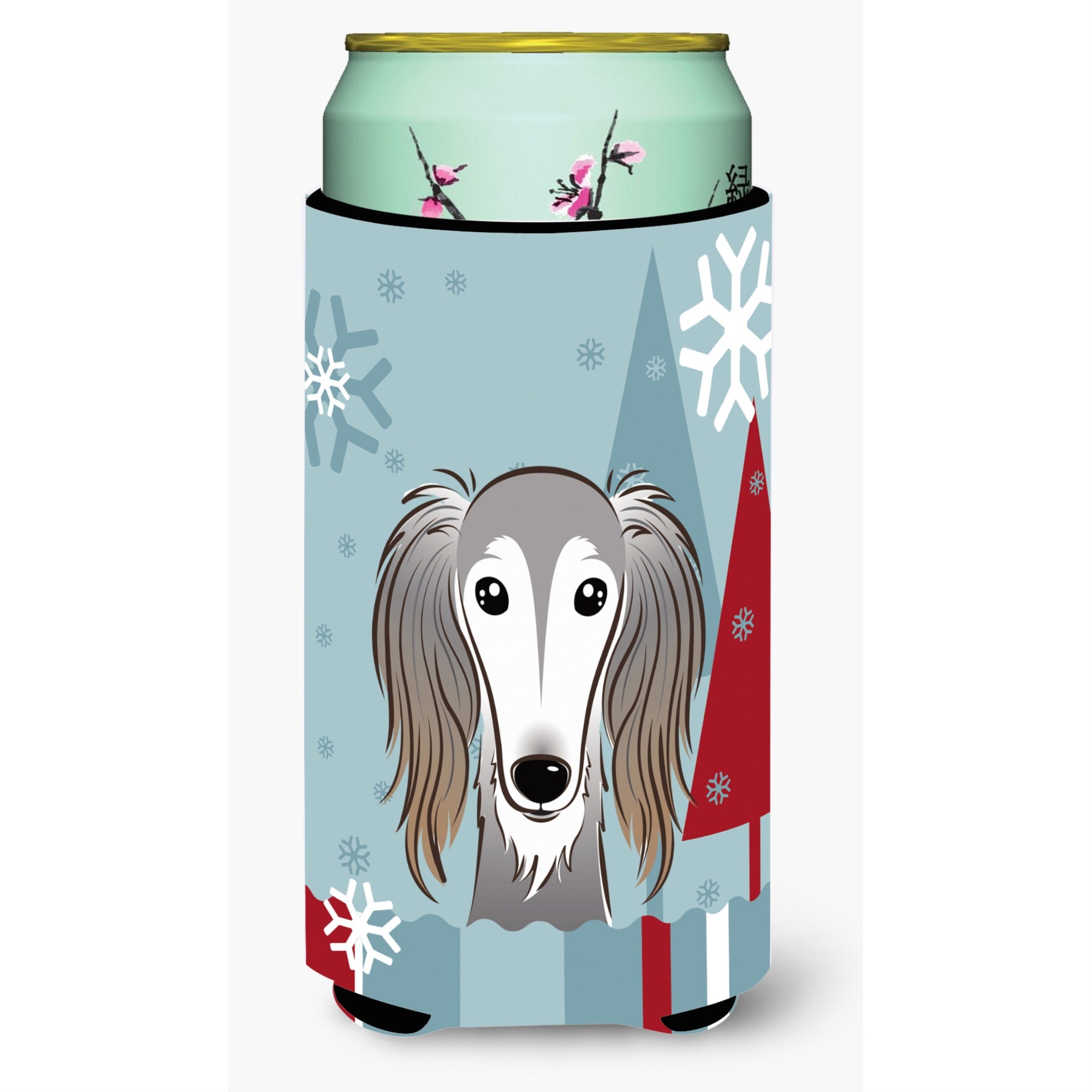 'Caroline'S Treasures Winter Holiday Saluki Tall Boy Koozie Hugger, Multicolor''