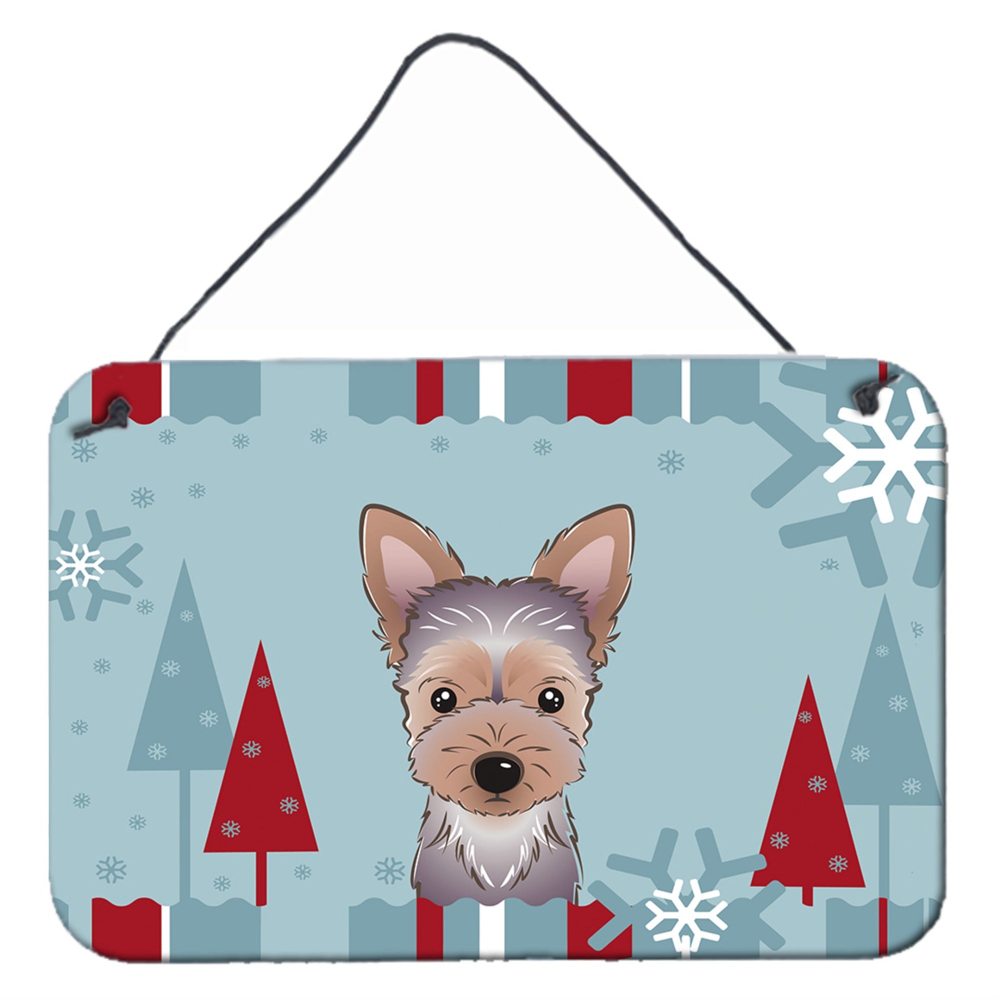 'Caroline'S Treasures Winter Holiday Yorkie Puppy Wall Or Door Hanging Prints Bb1728Ds812, 8Hx12W''