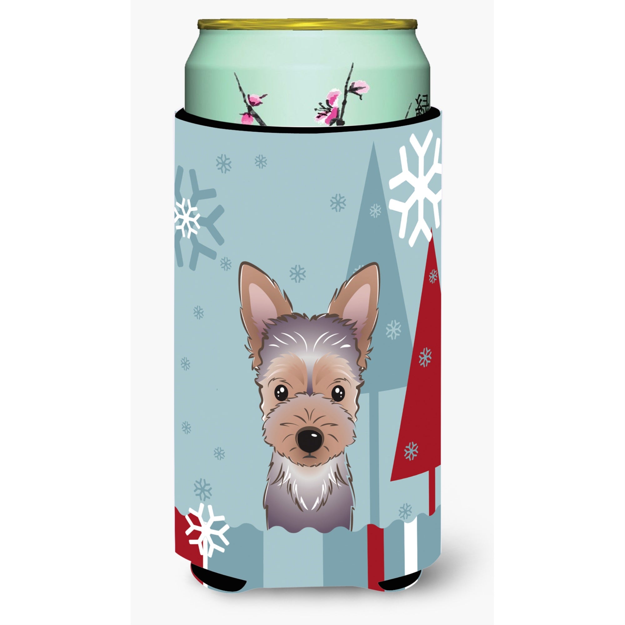 'Caroline'S Treasures Winter Holiday Yorkie Puppy Tall Boy Koozie Hugger, Multicolor''