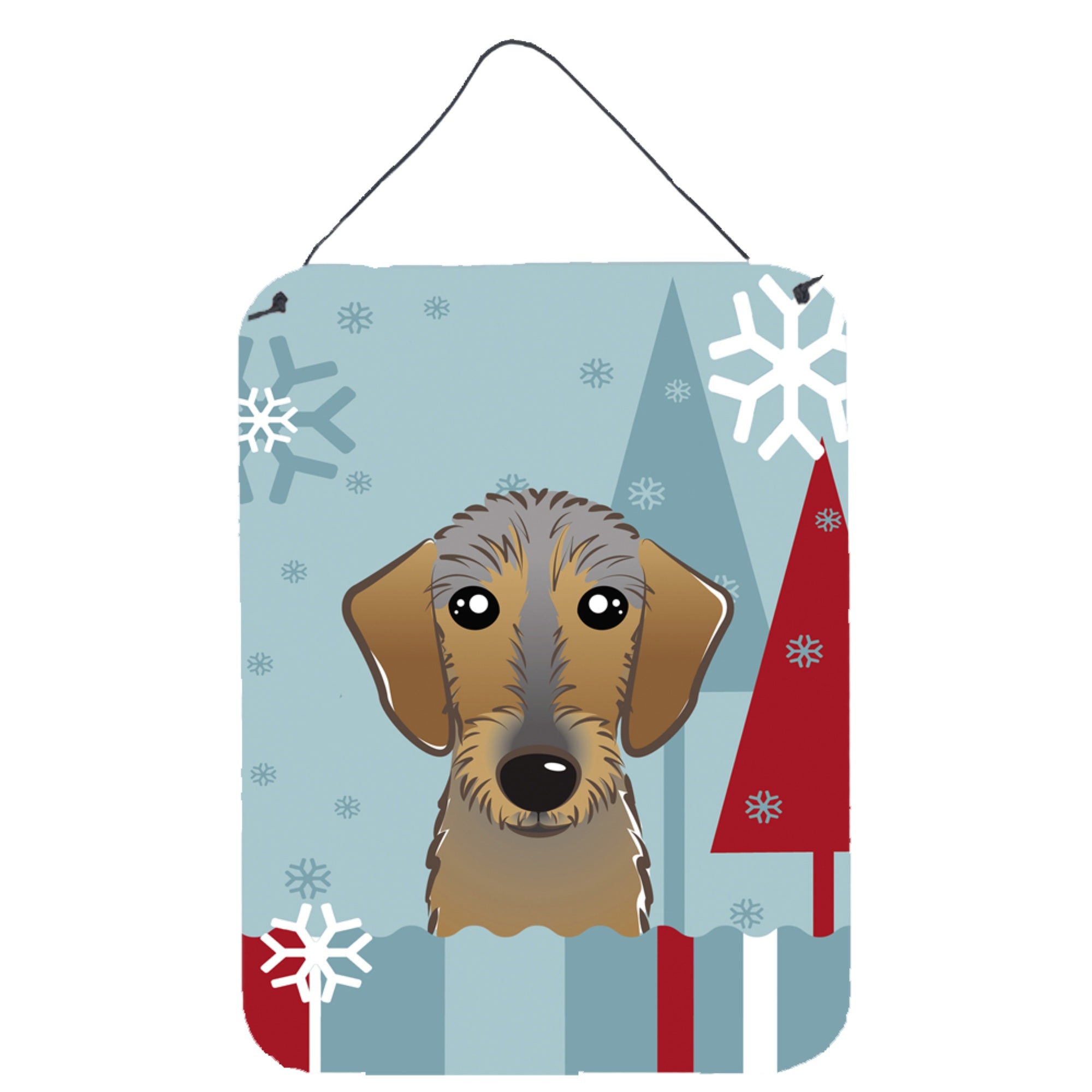 'Caroline'S Treasures Winter Holiday Wirehaired Dachshund Wall Or Door Hanging Prints Bb1729Ds1216, 16Hx12W, Multicolor''