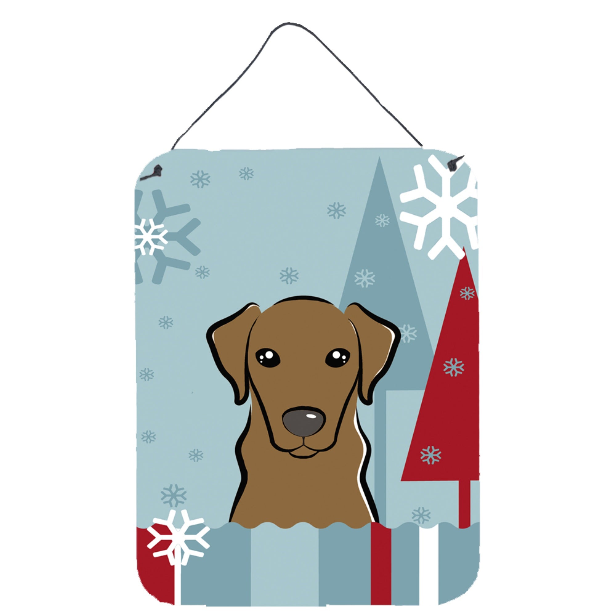 'Caroline'S Treasures Winter Holiday Chocolate Labrador Wall Or Door Hanging Prints Bb1730Ds1216, 16Hx12W, Multicolor''