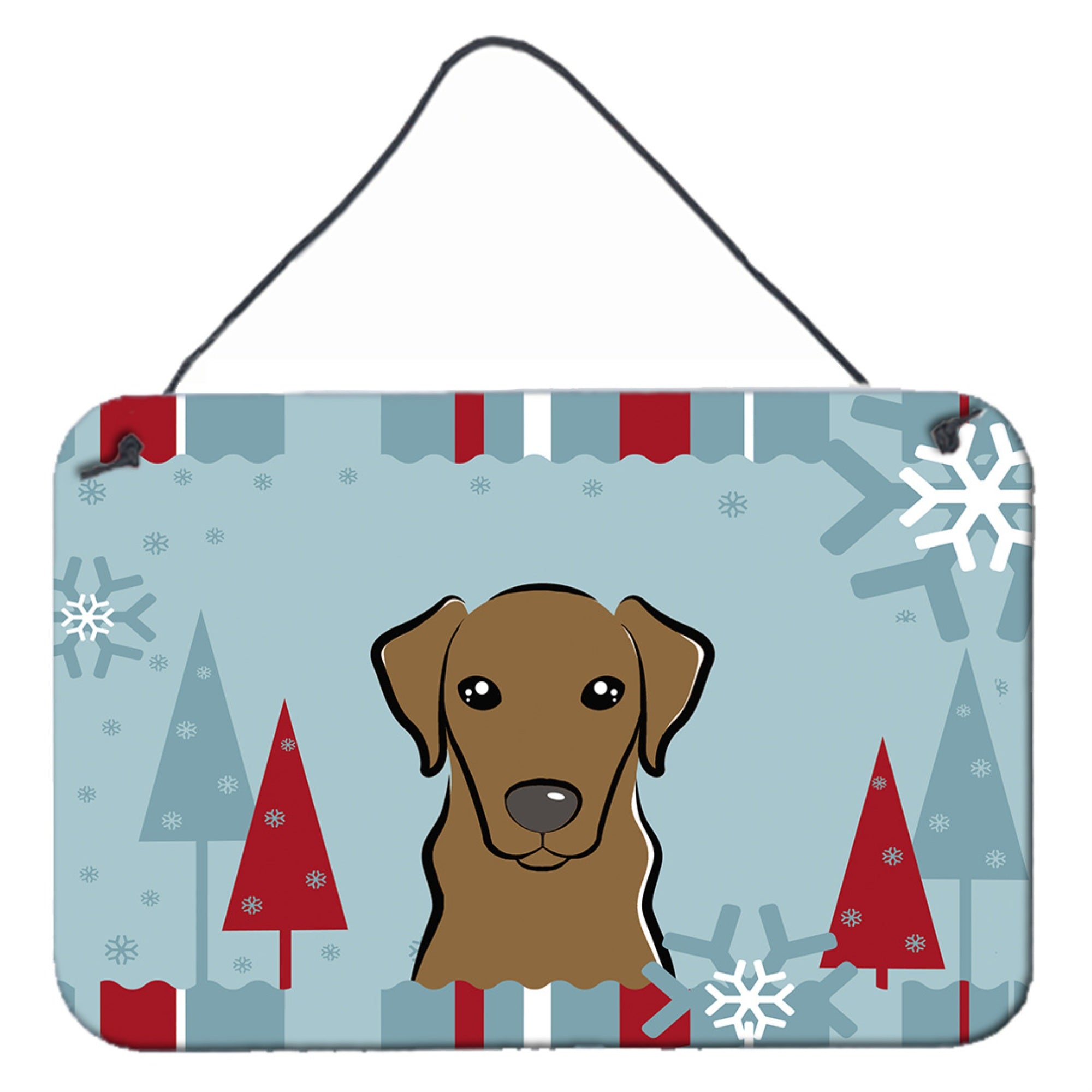 'Caroline'S Treasures Winter Holiday Chocolate Labrador Wall Or Door Hanging Prints Bb1730Ds812, 8Hx12W''