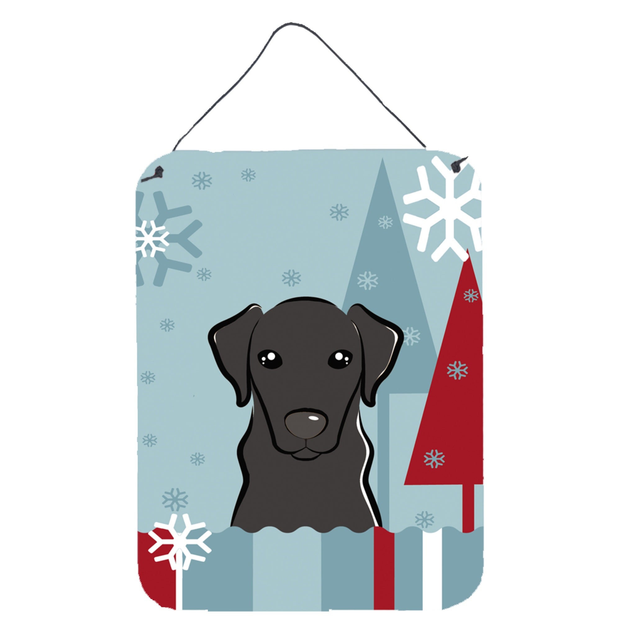 'Caroline'S Treasures Winter Holiday Black Labrador Wall Or Door Hanging Prints Bb1731Ds1216, 16Hx12W, Multicolor''