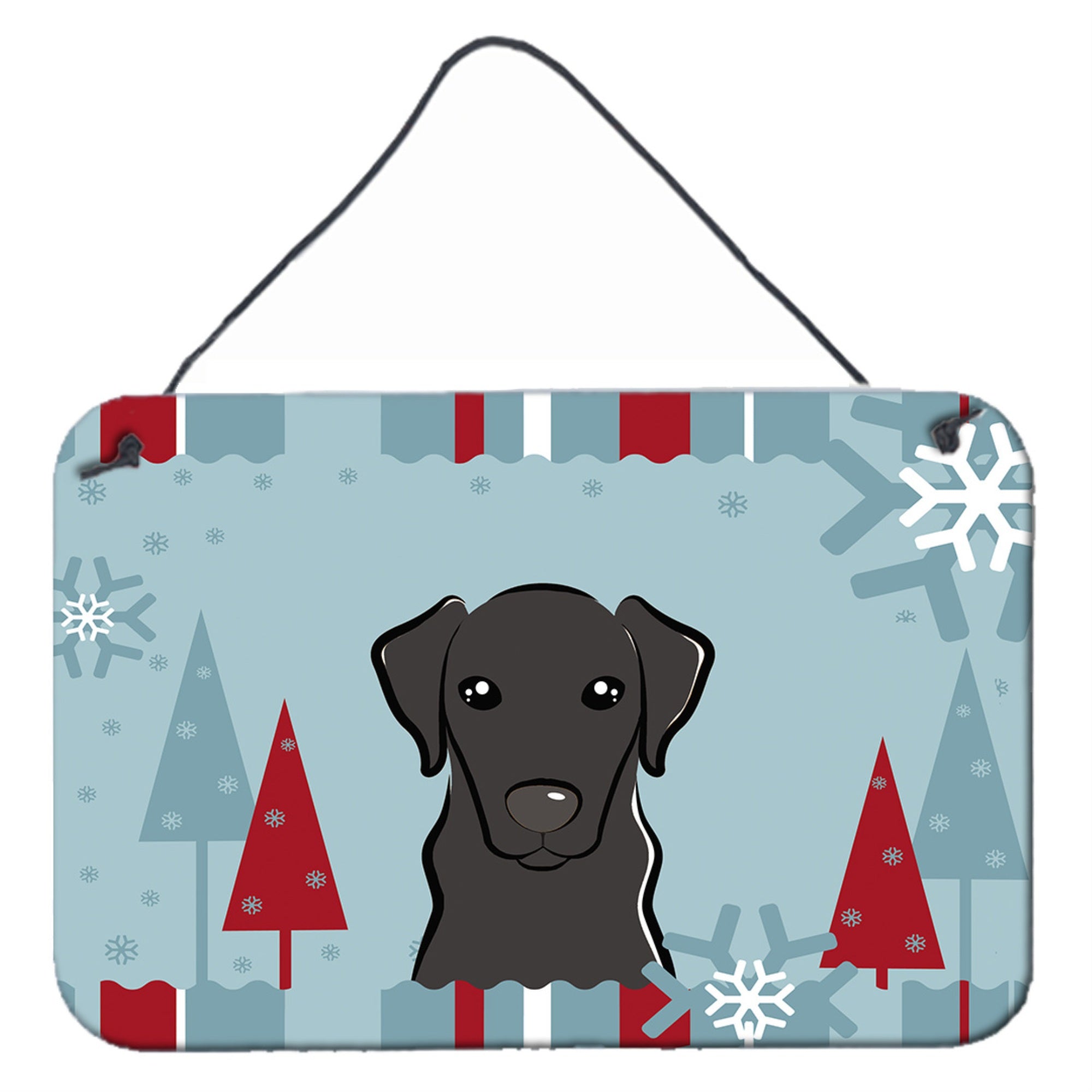 'Caroline'S Treasures Winter Holiday Black Labrador Wall Or Door Hanging Prints Bb1731Ds812, 8Hx12W, Multicolor''