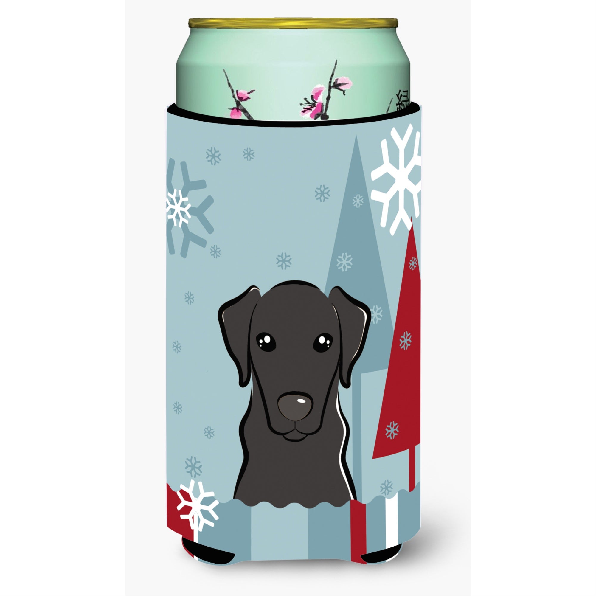 'Caroline'S Treasures Winter Holiday Black Labrador Tall Boy Koozie Hugger, Multicolor''