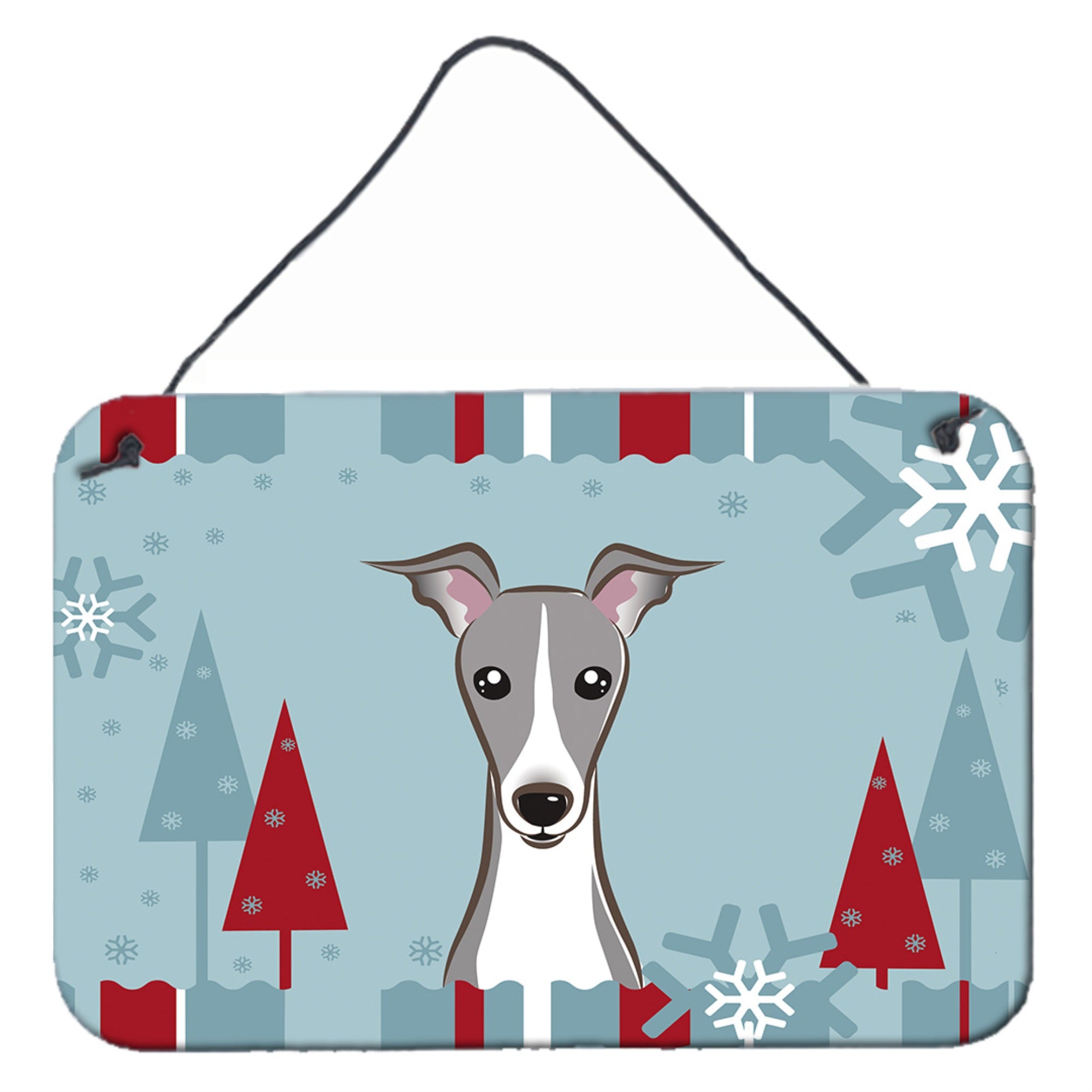 'Caroline'S Treasures Winter Holiday Italian Greyhound Wall Or Door Hanging Prints Bb1732Ds812, 8Hx12W''