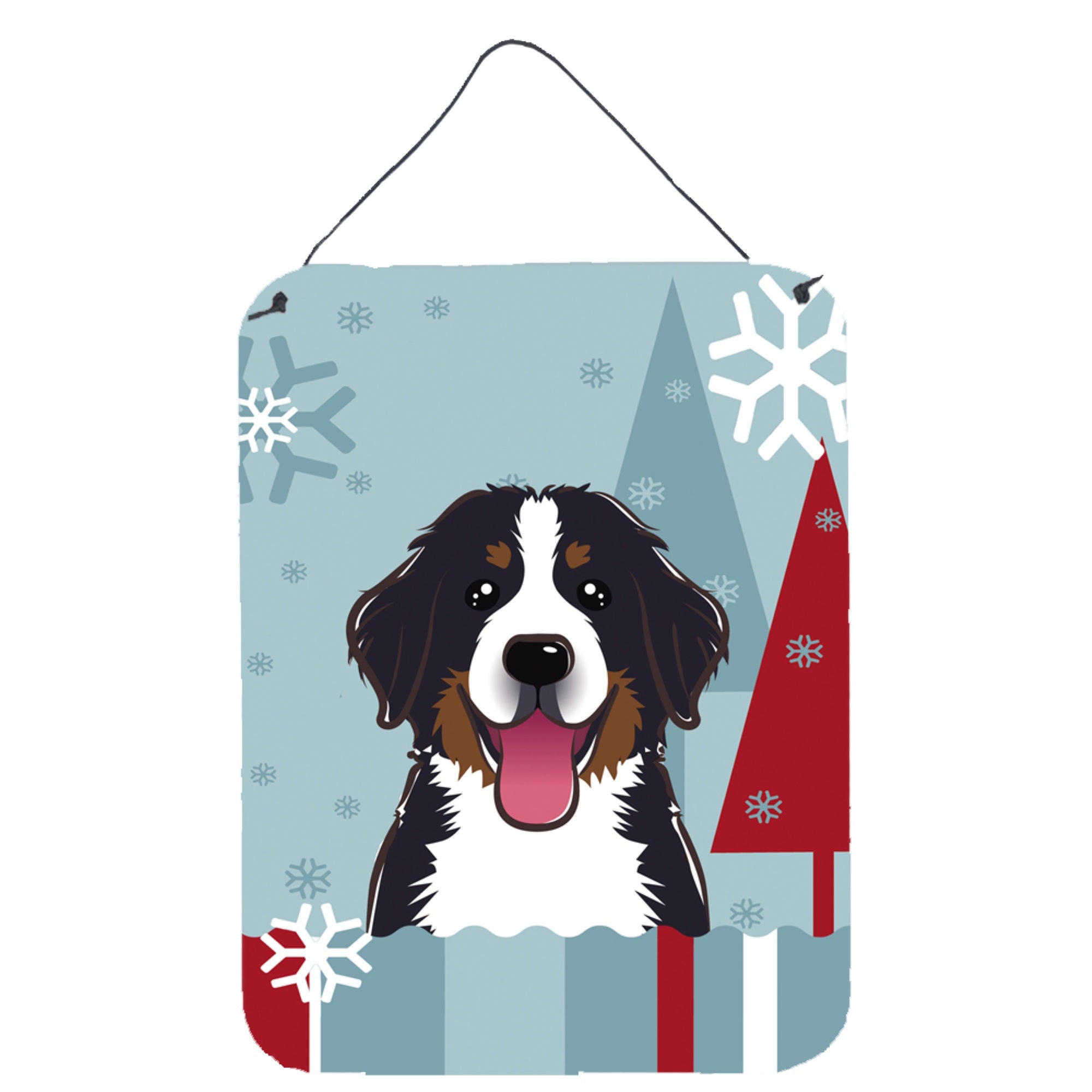 'Caroline'S Treasures Winter Holiday Bernese Mountain Dog Wall Or Door Hanging Prints Bb1733Ds1216, 16Hx12W, Multicolor''