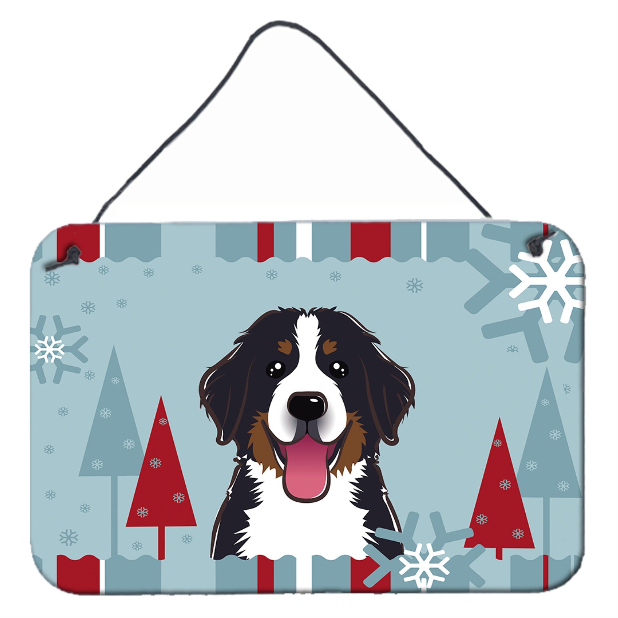 'Caroline'S Treasures Winter Holiday Bernese Mountain Dog Wall Or Door Hanging Prints Bb1733Ds812, 8Hx12W, Multicolor''