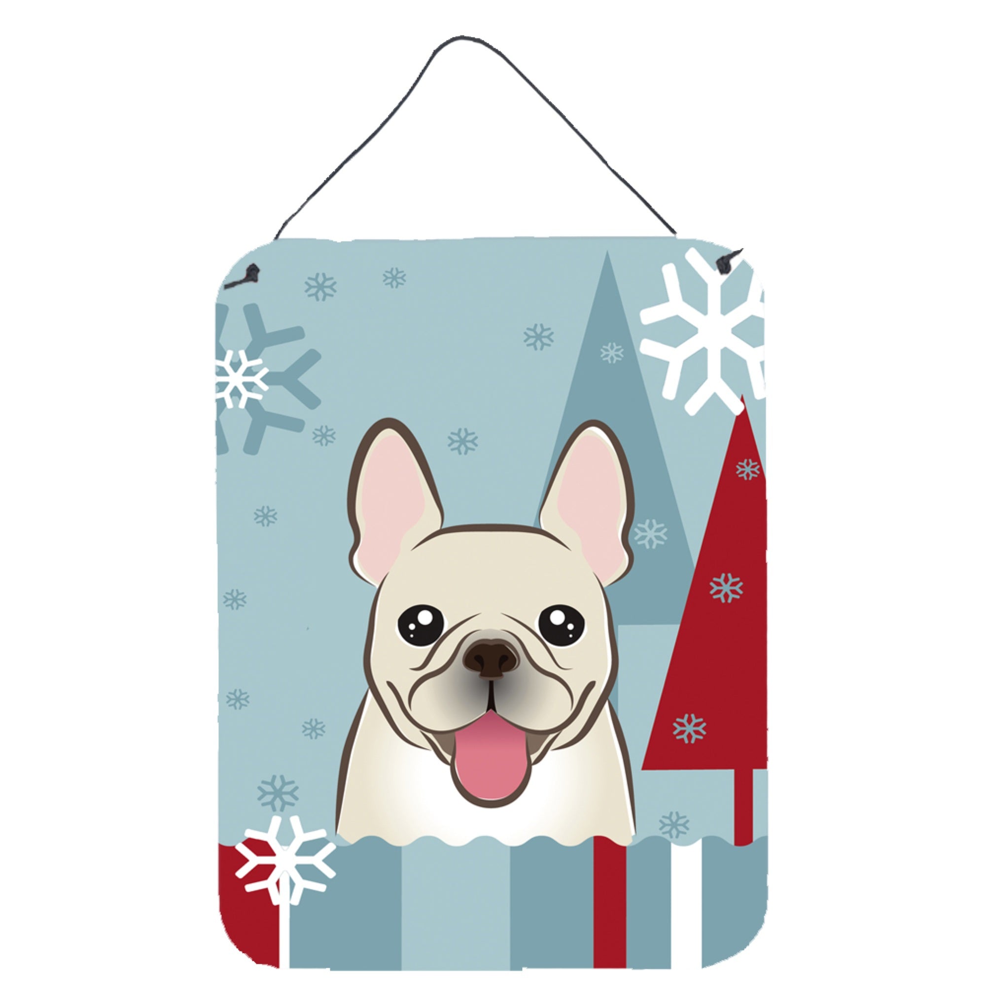 'Caroline'S Treasures Winter Holiday French Bulldog Wall Or Door Hanging Prints Bb1734Ds1216, 16Hx12W, Multicolor''