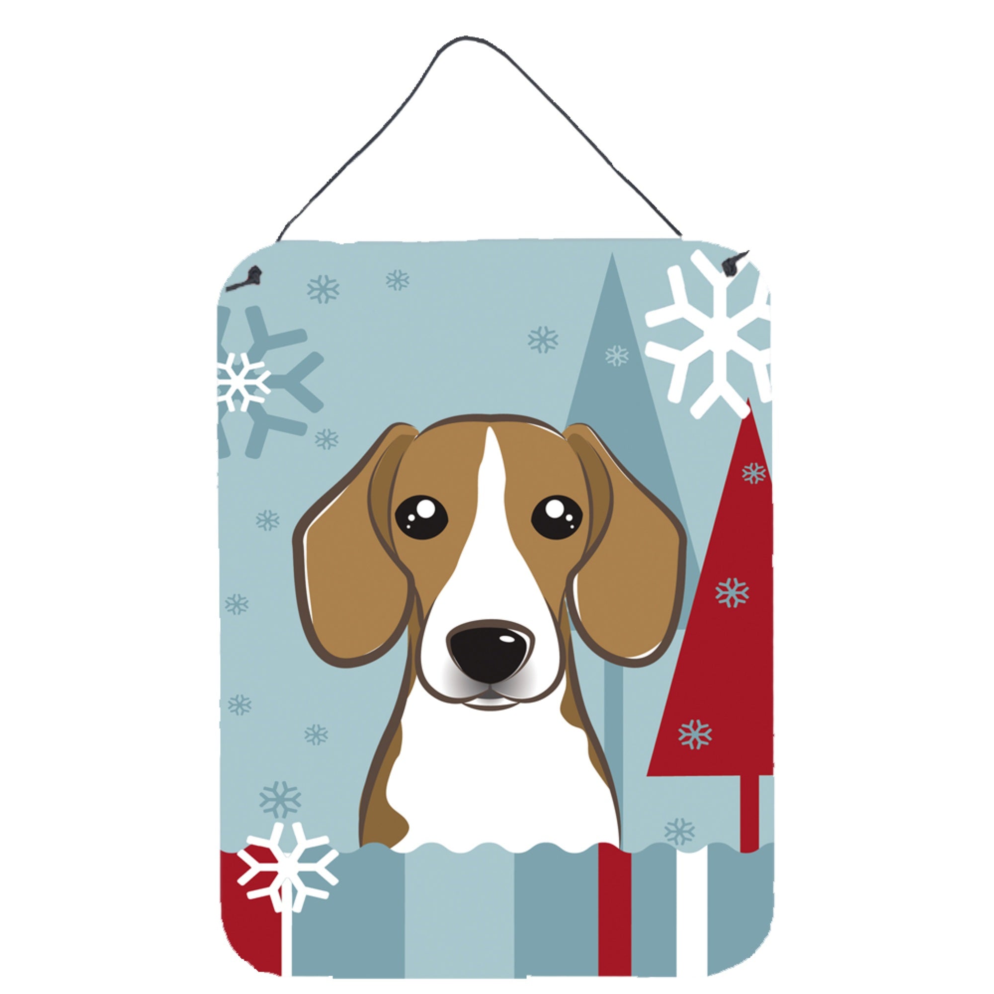 'Caroline'S Treasures Winter Holiday Beagle Wall Or Door Hanging Prints Bb1735Ds1216, 16Hx12W, Multicolor''