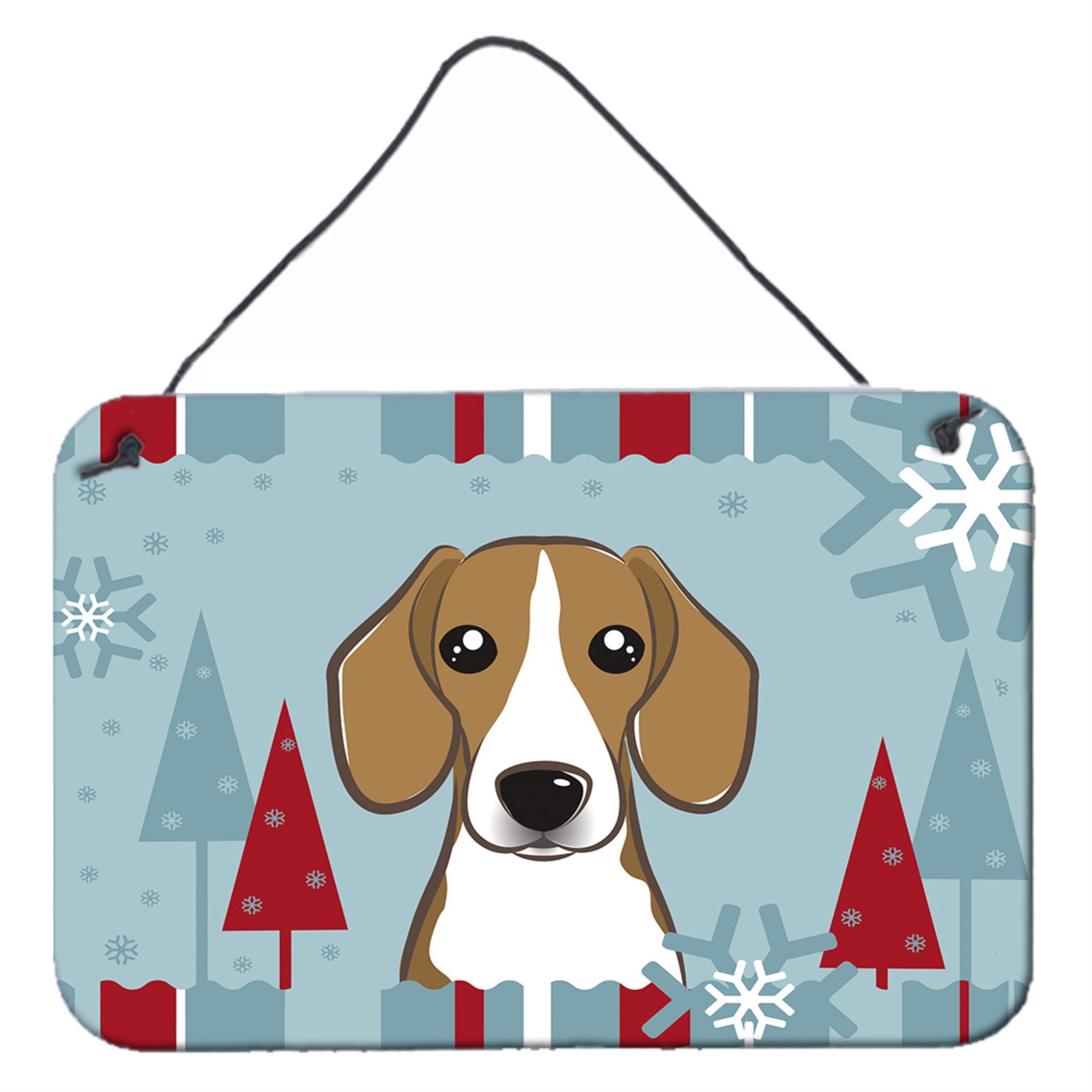 'Caroline'S Treasures Winter Holiday Beagle Wall Or Door Hanging Prints Bb1735Ds812, 8Hx12W''