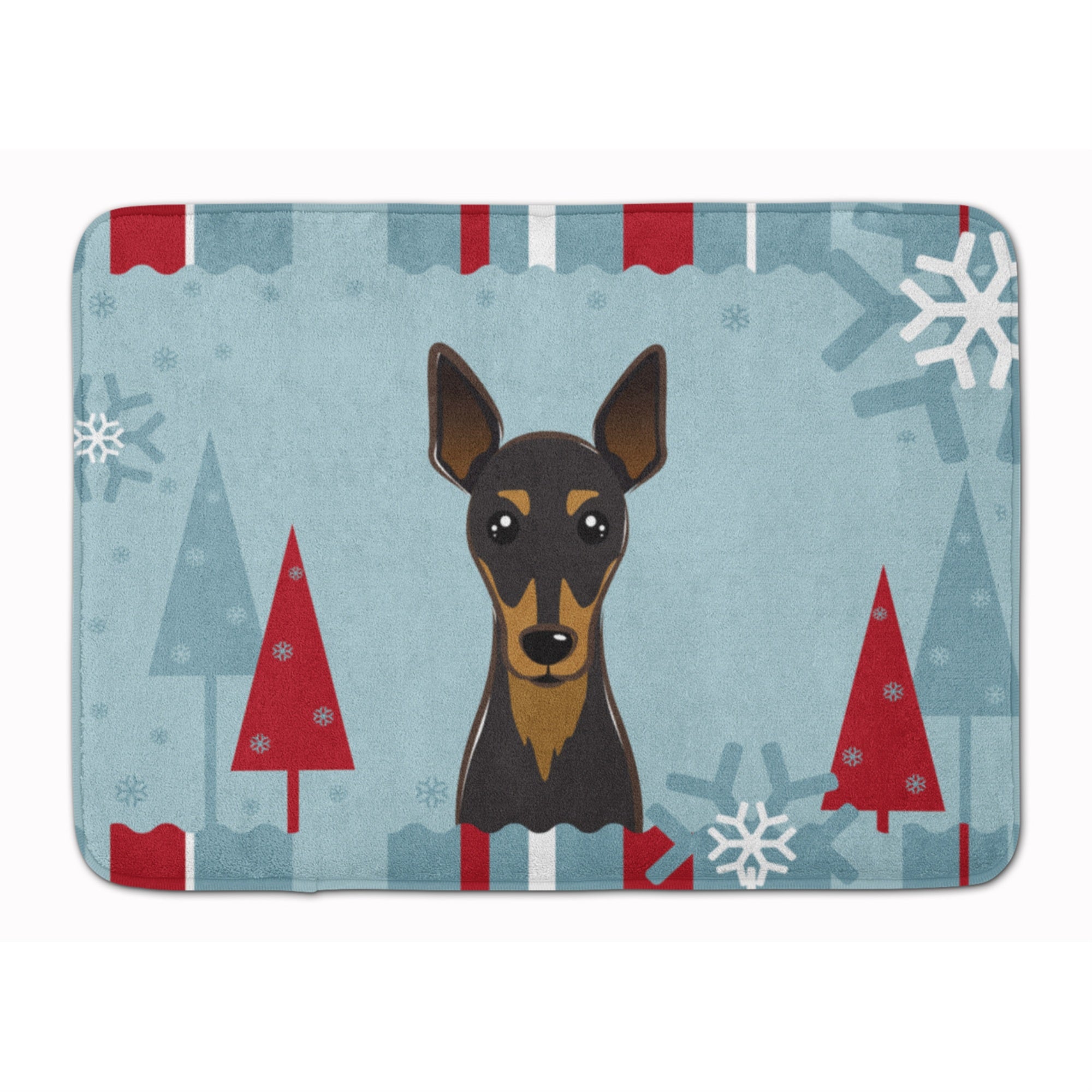 'Caroline'S Treasures Winter Holiday Min Pin Floor Mat, 19'''' X 27'''', Multicolor''