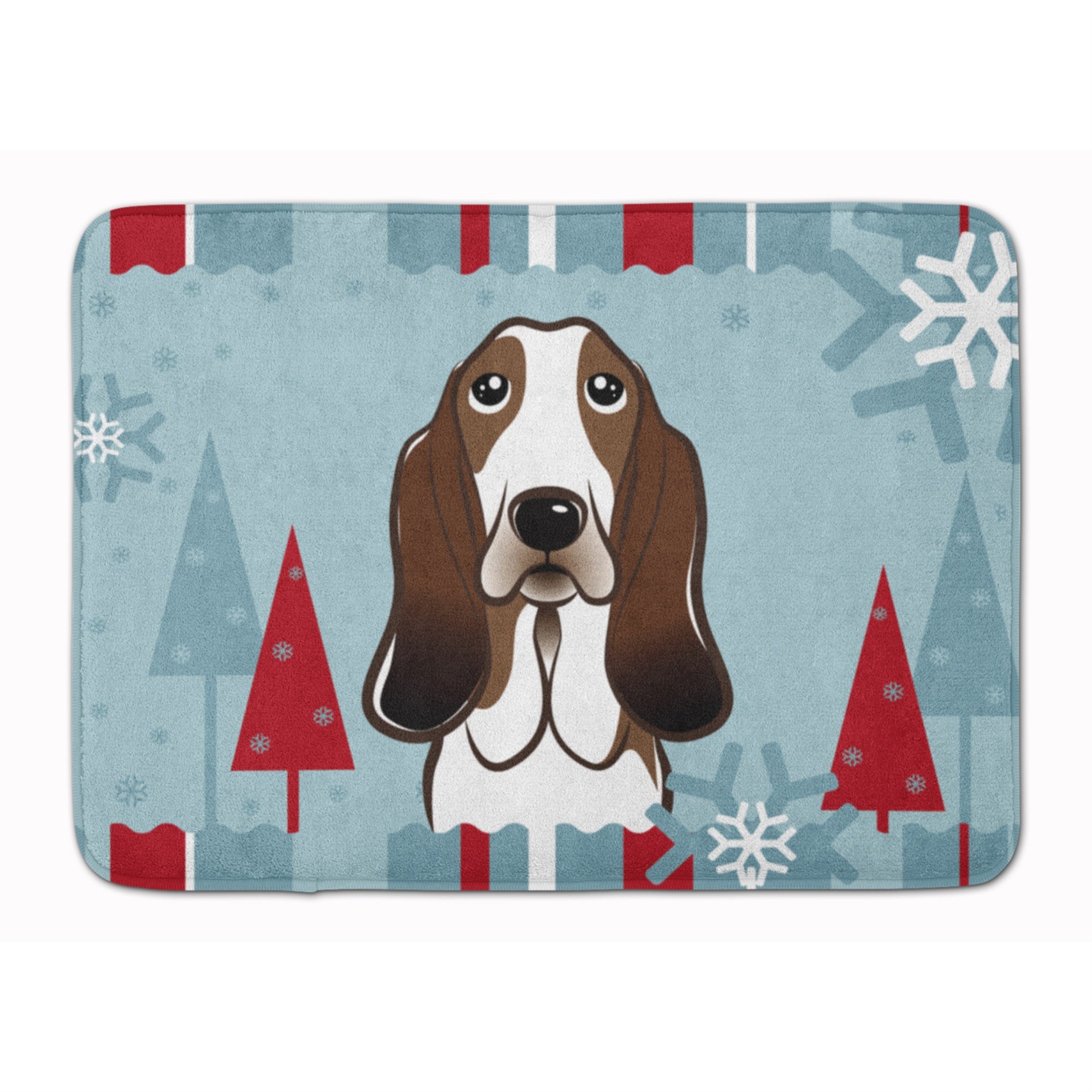'Caroline'S Treasures Winter Holiday Basset Hound Floor Mat, 19'''' X 27'''', Multicolor''